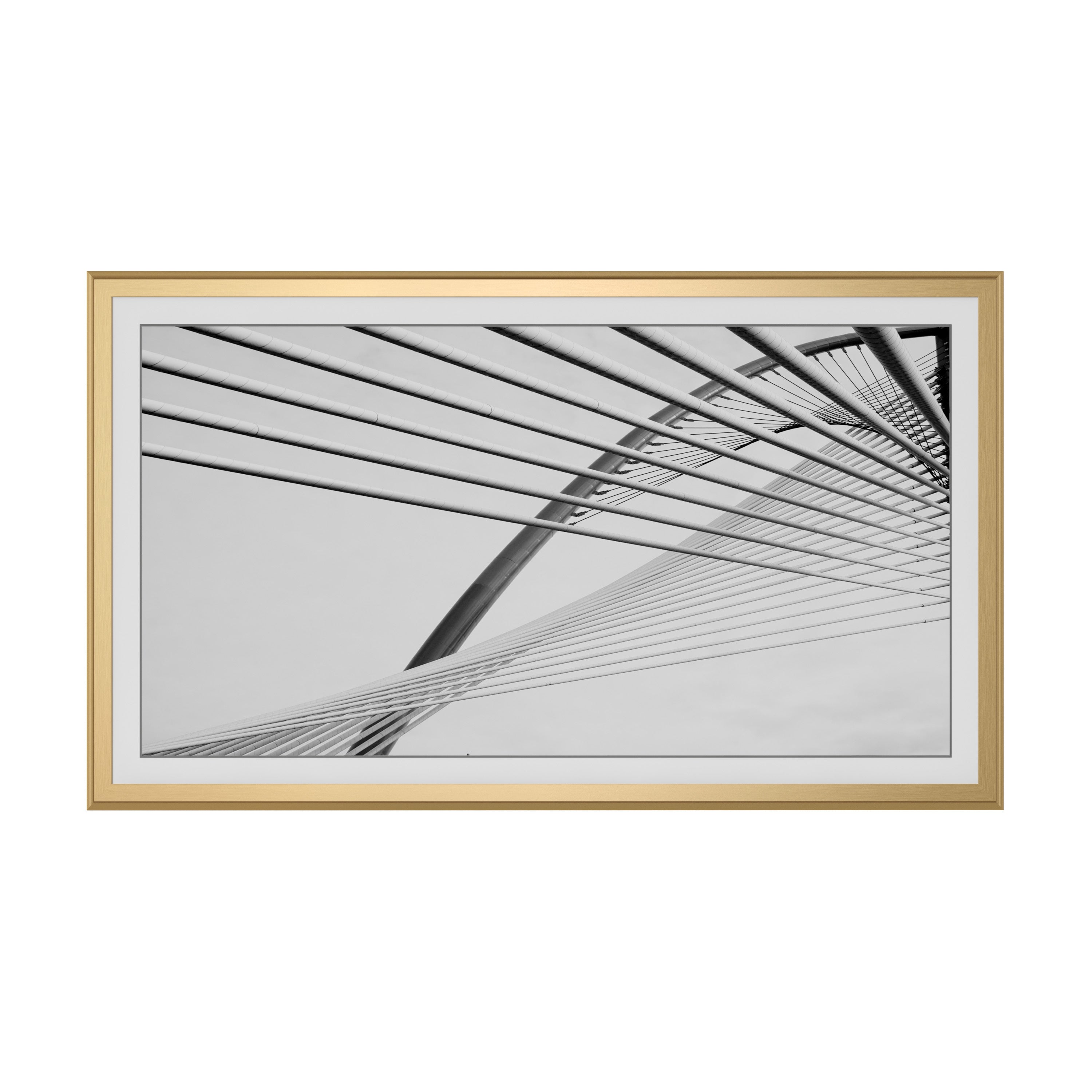 Samsung Frame TV Bezel - Pale Gold Alloy Scoop Design for Modern Home Decor | Perfect for Living Room & Bedroom Wall Mounting