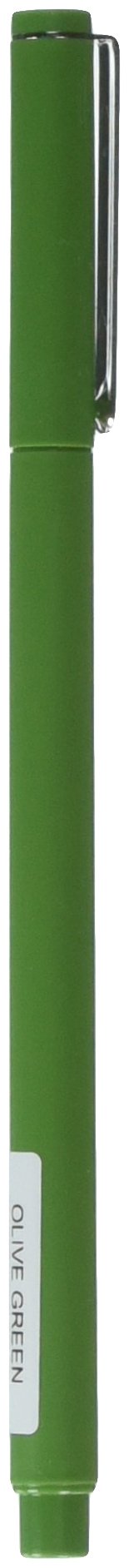 Uchida 4300-C-15 Le Pen Fine Tip 0.3mm Olive Green Carded Single Pen - Perfect for Journaling, Note Taking & Artistic Sketching