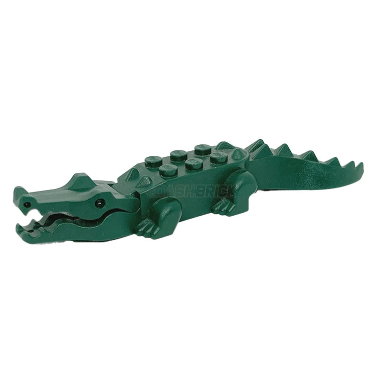 LEGO Crocodile Alligator Building Toy with 8 Teeth - Dark Green Bricks [6026c01] for Kids Play, Diorama Scenes & LEGO City Adventures