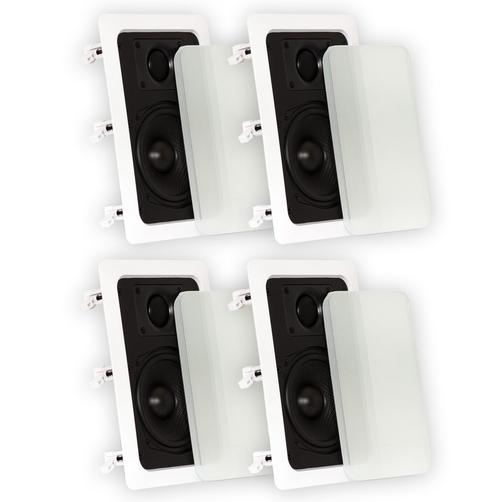Theater Solutions TS50W In-Wall Speakers - 2 Pair Pack for Surround Sound & Home Theater Systems | Perfect for Living Rooms, Bedrooms, and Home Cinemas