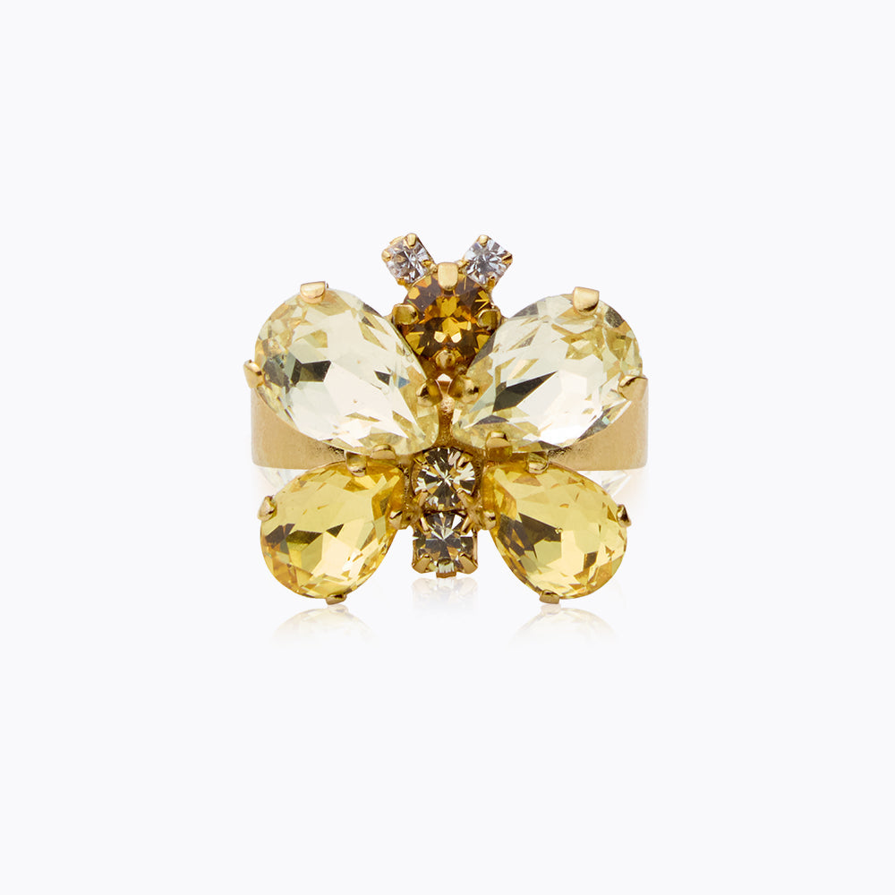 Elegant Butterfly Ring - Yellow Gold Plated Jewelry for Women, Fashionable & Dainty Accessory - Perfect for Parties, Weddings & Everyday Wear