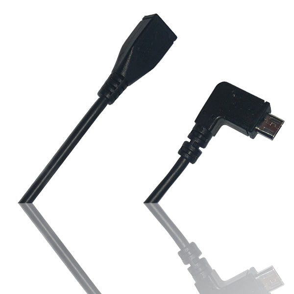 90 Degree L-Shaped Micro USB to USB Female Adapter Cable - Perfect for Tight Spaces, Charging Phones, Tablets & Gaming Controllers