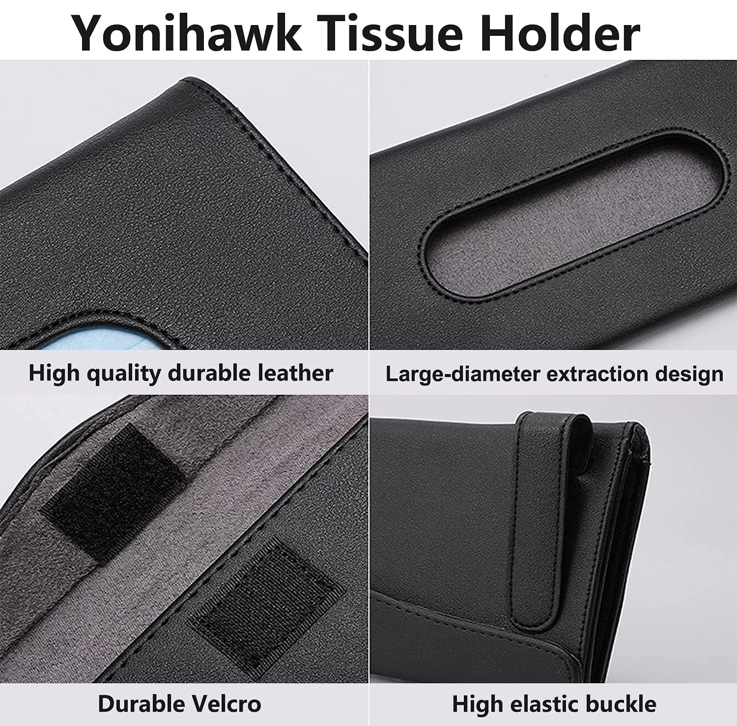 Car Sun Visor Tissue Holder - PU Leather Napkin & Mask Storage Organizer for Vehicle | Perfect for Backseat Passengers, Road Trips & Daily Commute