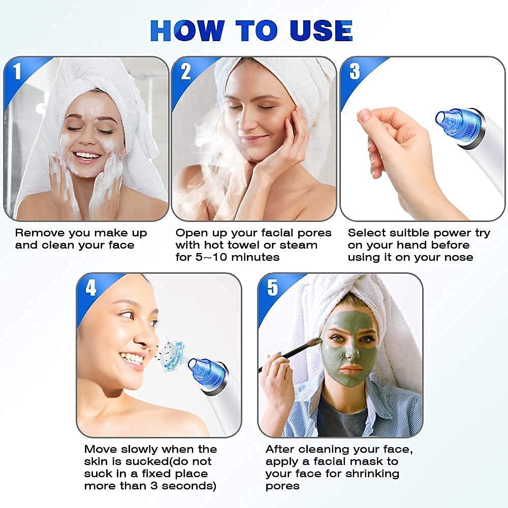 VULGARIS Professional Acne Treatment Kit - Blackhead & Whitehead Remover Vacuum, Pore Cleaner & Pimple Extraction Tool for Clear Skin | Perfect for Home Facial Care & Acne-Prone Skin Treatment