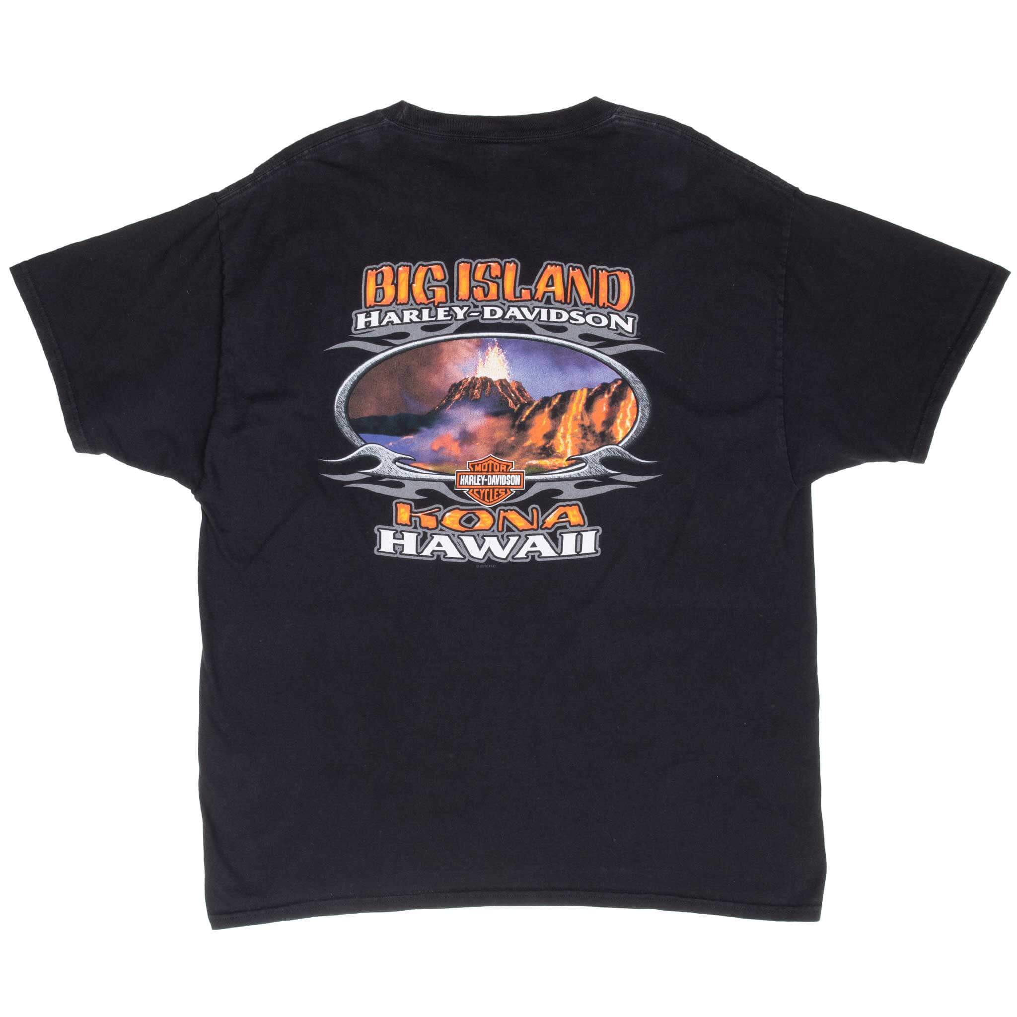 Harley Davidson Kona Big Island Graphic T-Shirt for Men - XL Size - Comfortable Cotton Tee for Motorcycle Riders & Casual Wear