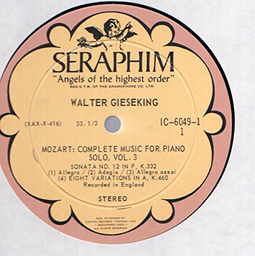 Walter Gieseking: Mozart The Complete Piano Solo Music, Vol. 3 (3LP Vinyl Record) – Perfect for Classical Music Collectors & Relaxing Evenings
