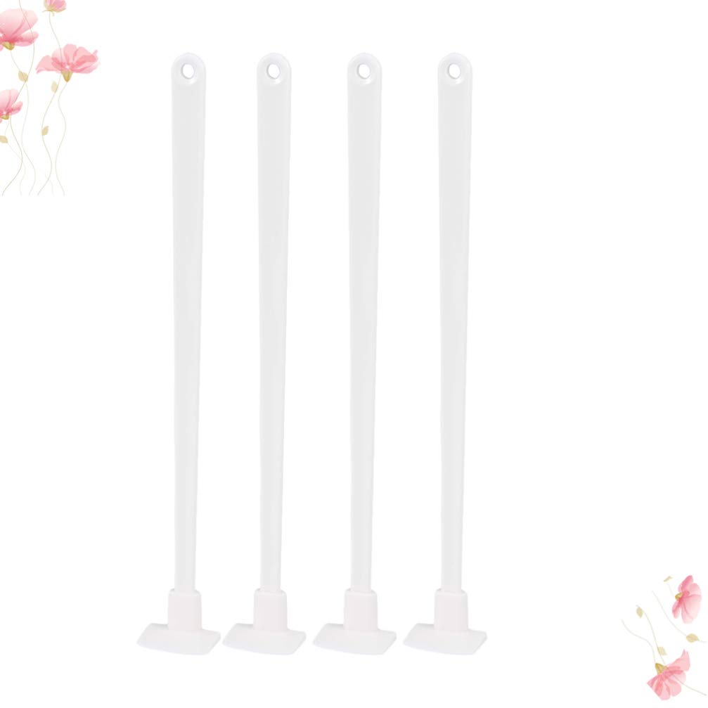 Hemoton 4-Piece Silicone Spatula Set - Reusable Bottle Scraper, Cake Decorating Tool, Jam & Sauce Spreader - Perfect for Baking, Cooking, Makeup Application & Kitchen Utensils (White)