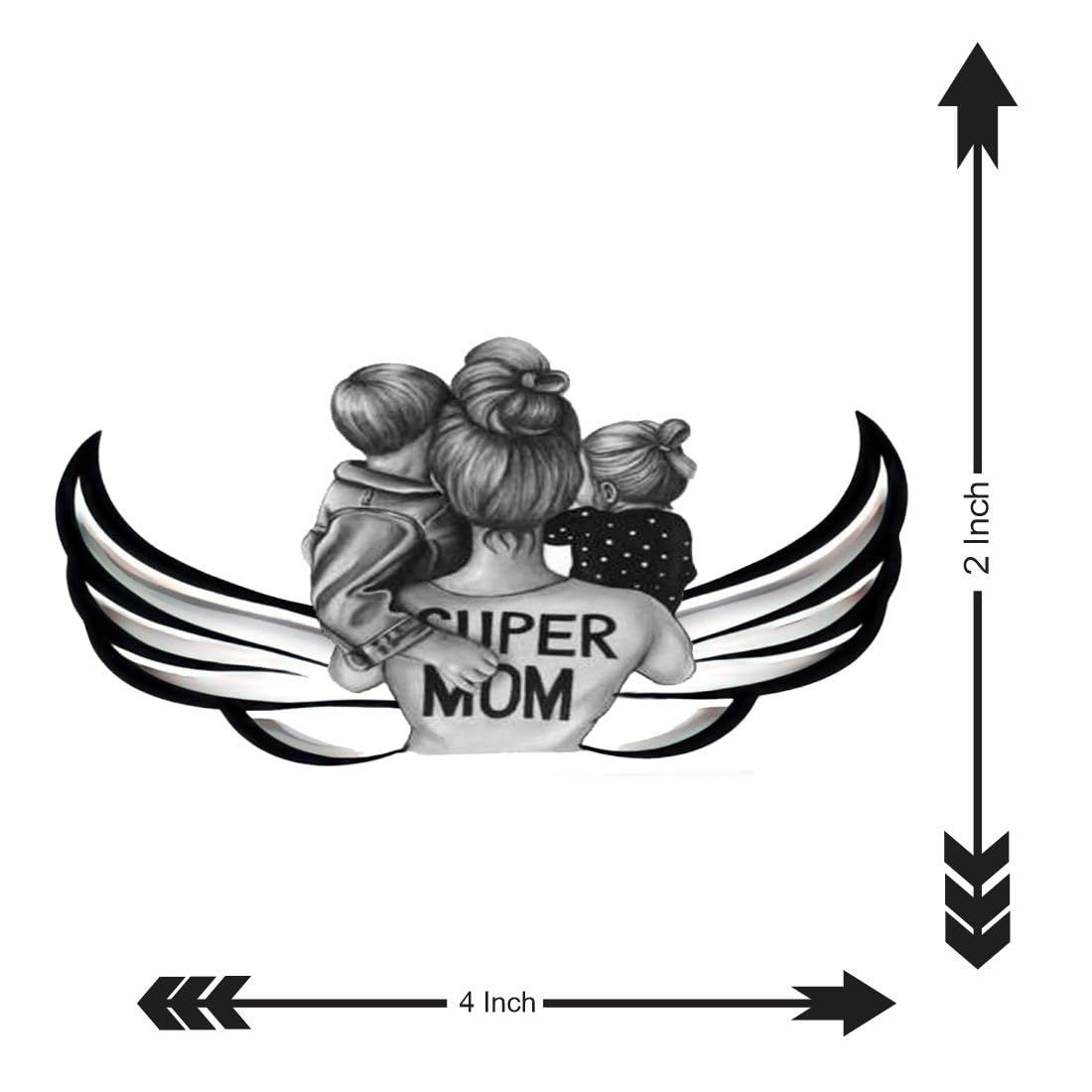 Ordershock Super Mom with Baby Tattoo - Waterproof Temporary Body Art for Moms - Perfect for Mother's Day, Baby Showers & Parenting Events
