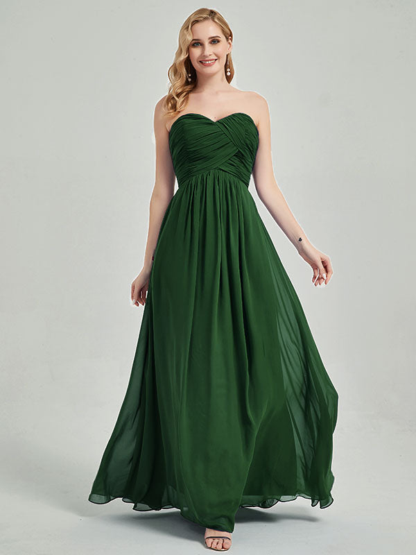 Dark Green Sweetheart Strapless Chiffon Maternity Bridesmaid Dress - Elegant Formal Gown for Weddings, Baby Showers & Special Occasions
