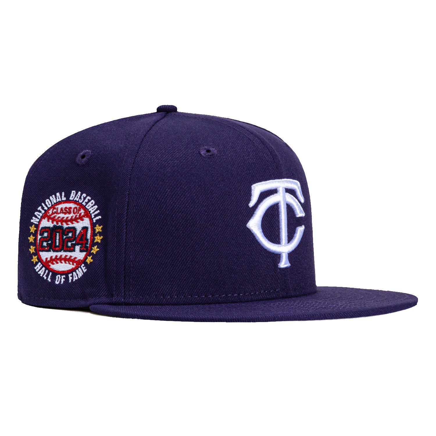 New Era 59Fifty Minnesota Twins Joe Mauer Hall of Fame Patch Hat - Purple Baseball Cap for Men - Perfect for Game Day, Fan Gear & Sports Collection
