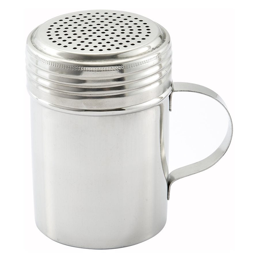 Winco 10 Oz Stainless Steel Dredger with Handle - Perfect for Baking, Bartending & Kitchen Use | DRG 10