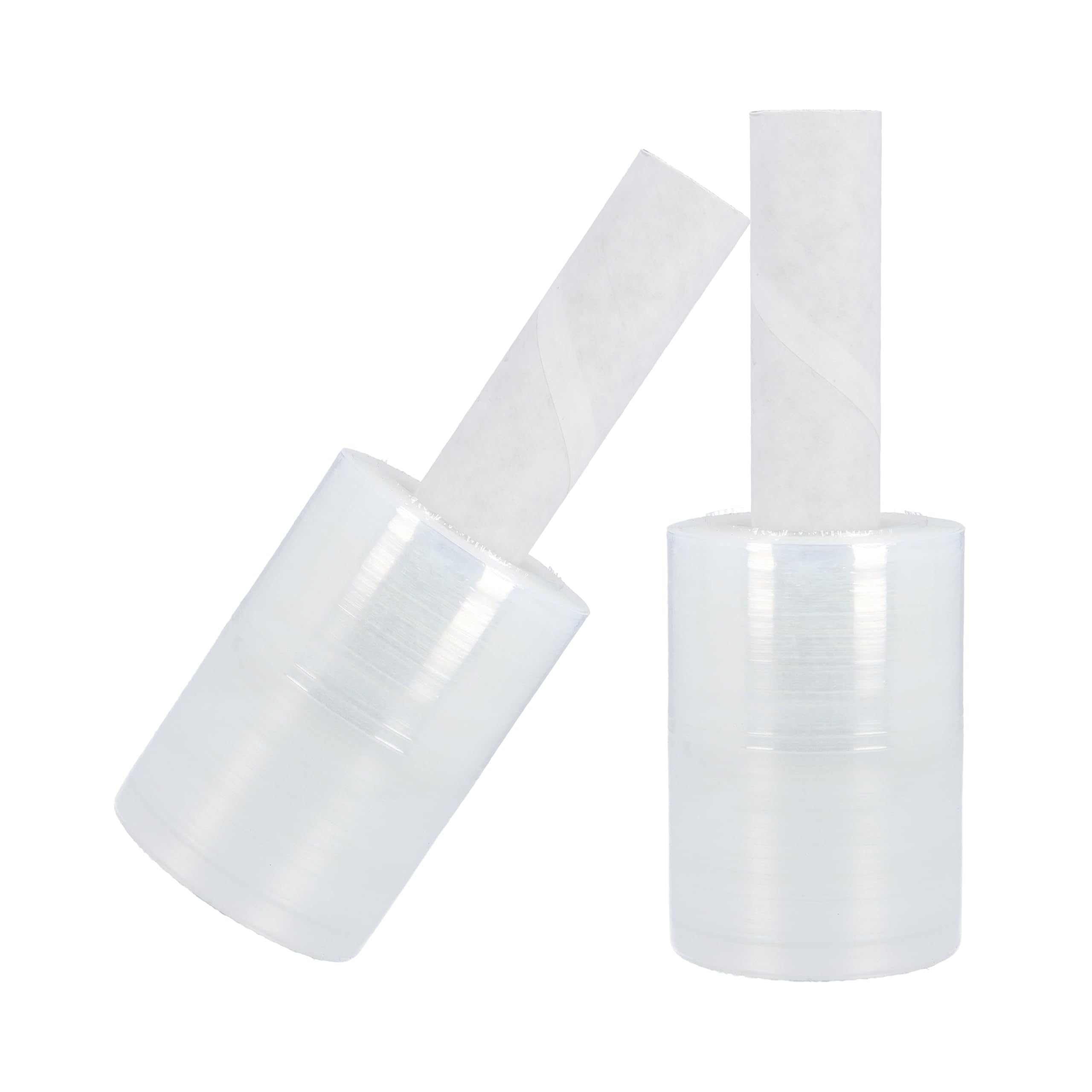 24 Pack Mini Stretch Wrap with Handles for Packing & Moving - 4 Inch x 1000 Feet Durable Clear Plastic Roll, 80 Gauge - Ideal for Home Moving, Warehouse Storage & Pallet Wrapping