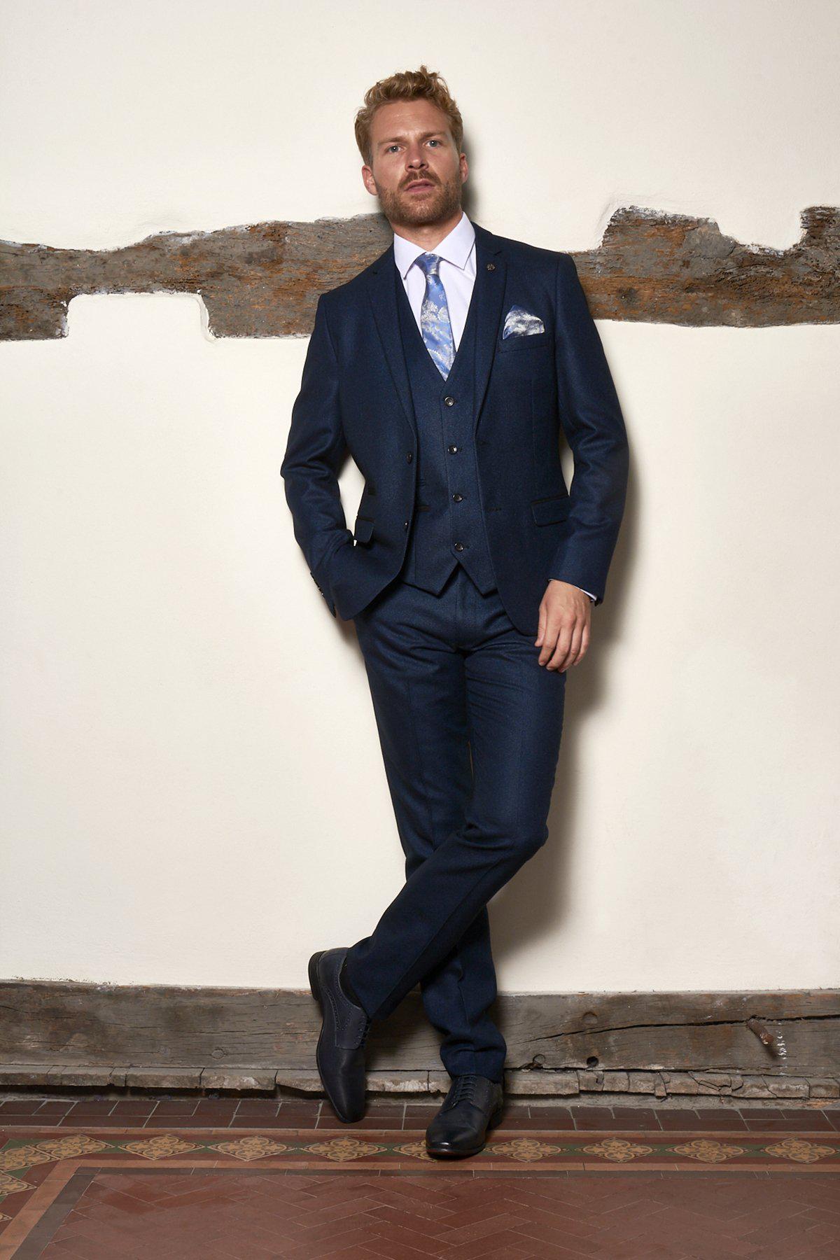 Stylish CALLUM Blue Three-Piece Suit for Men & Boys - Perfect for Weddings, Family Photos & Formal Events