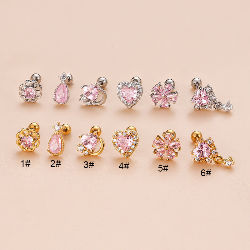 20G Cartilage Surgical Steel Heart Stud Earrings - Fairy Conch Earrings with Ball Back for Women | Perfect for Daily Wear, Parties & Gifts