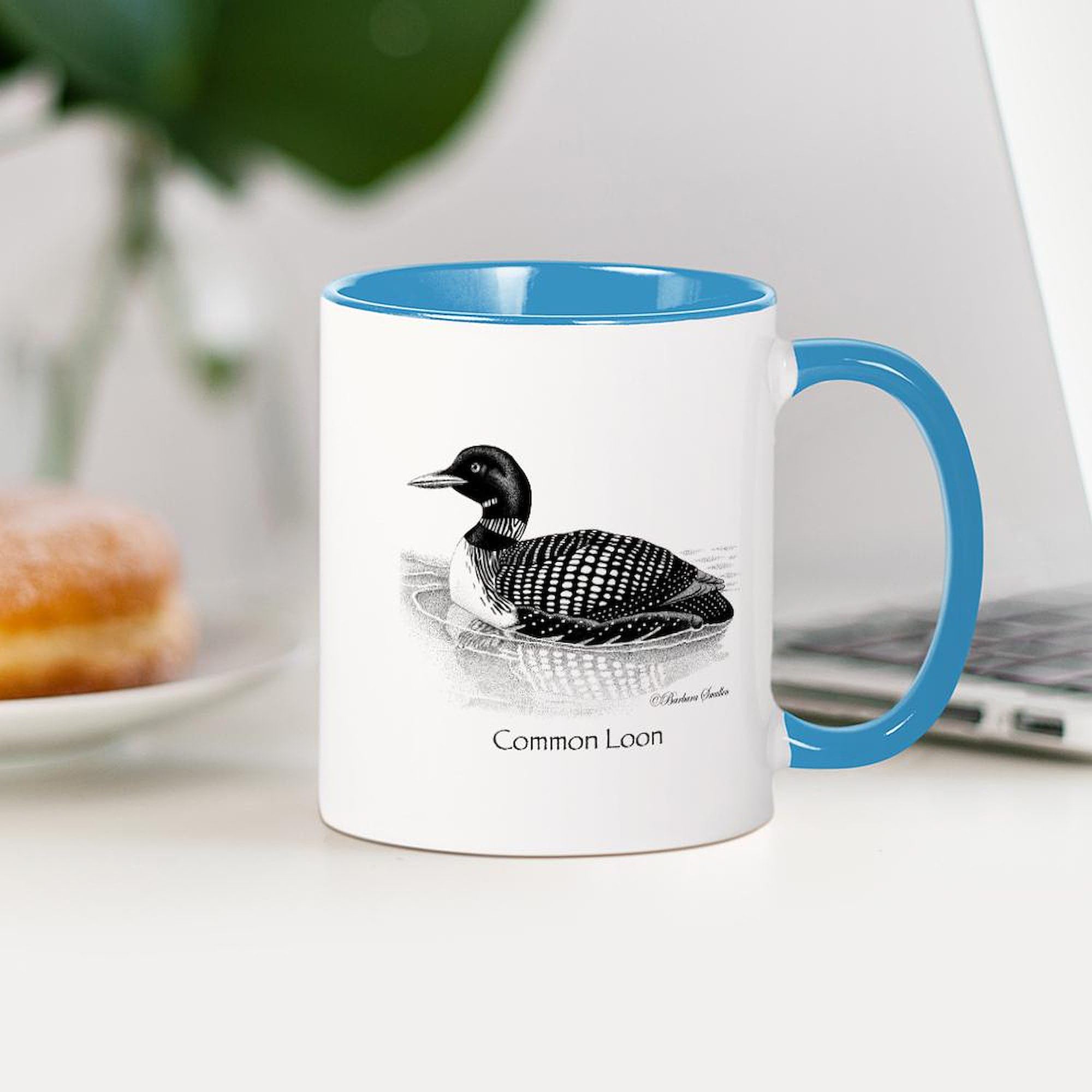 Common Loon 11 oz (325 ml) Ceramic Coffee Mug - Perfect for Hot Tea, Coffee & Office Use - Durable White Gift Mug with Vibrant Wildlife Design