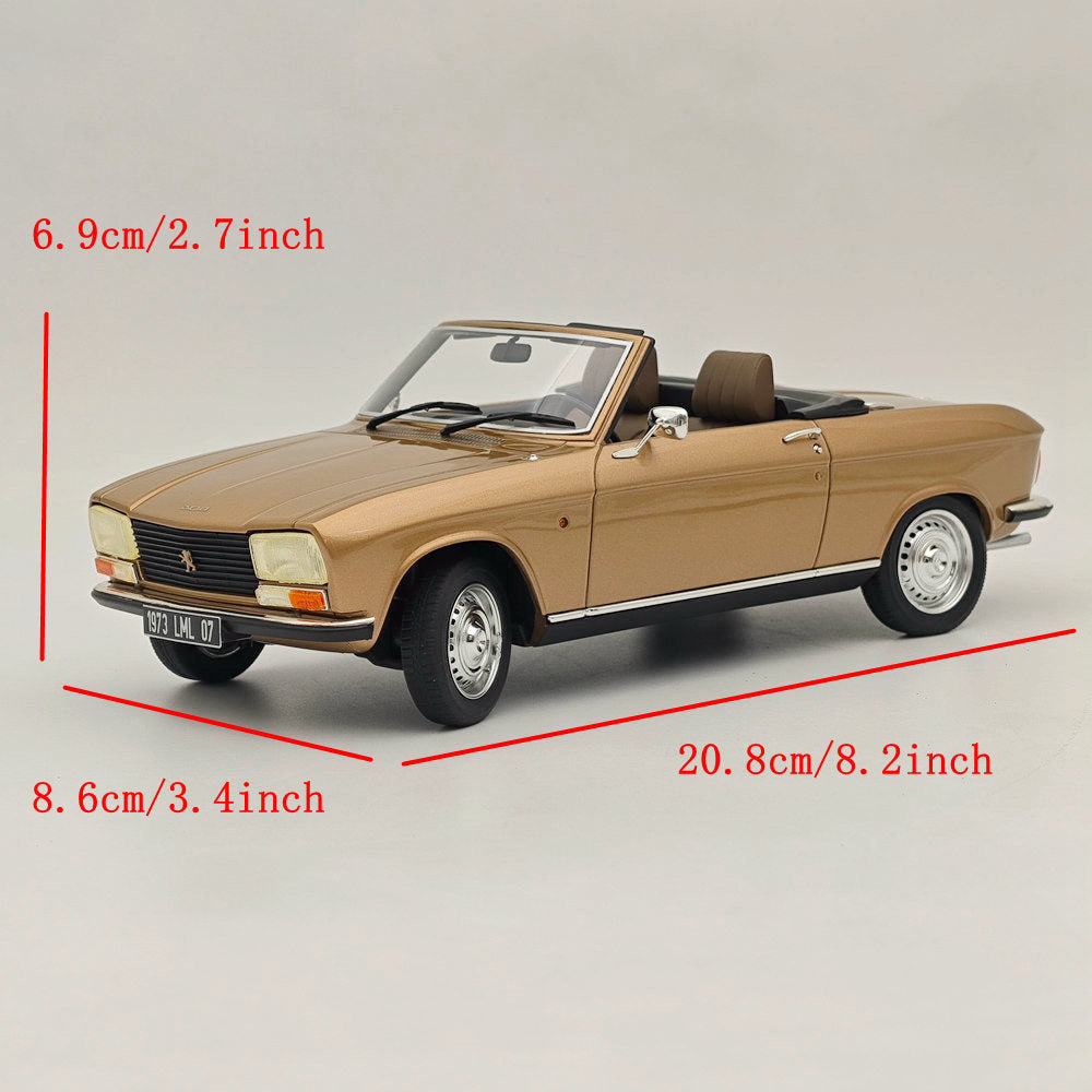 1:18 Scale Peugeot 304 Cabrio 1973 Gold Metallic Resin Model Car - Limited Edition Collectible for Car Enthusiasts & Display