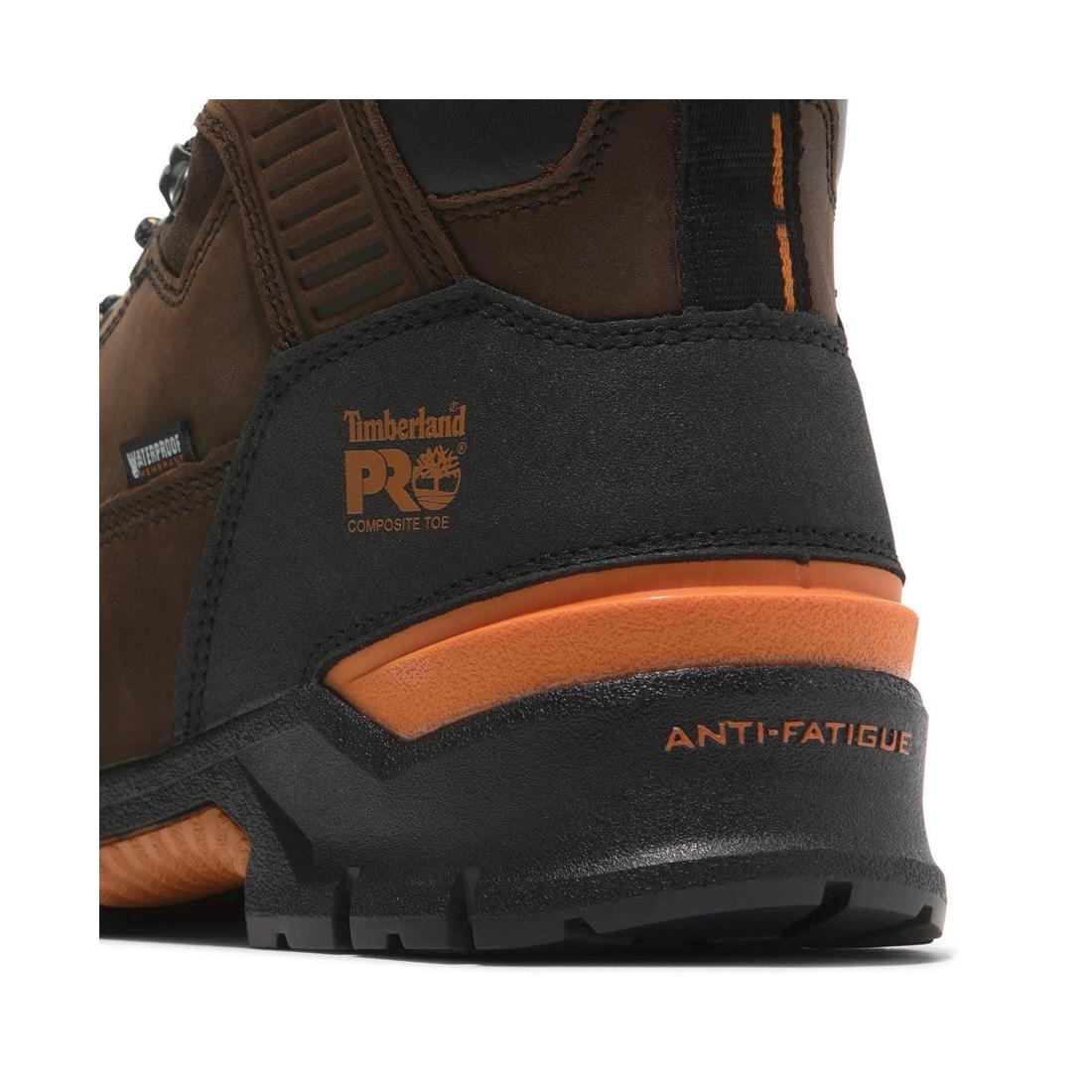 Endurance EV 6 Inch Composite Toe Waterproof Work Boots for Men - Brown Safety Shoes for Construction, Warehouse & Outdoor Work