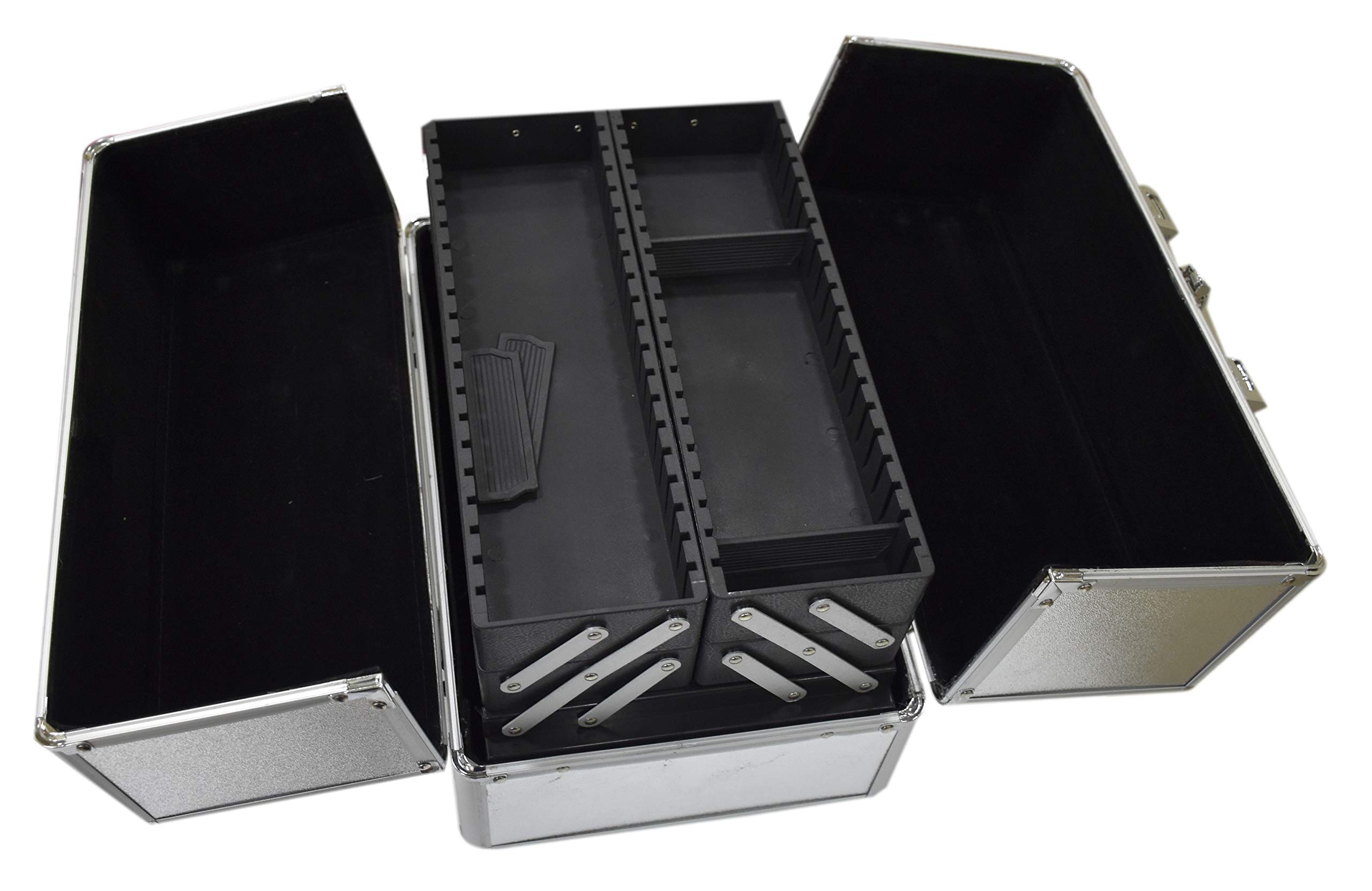 Pride Star Professional Makeup Kit (Silver) - 12-Piece Cosmetic Set with Mirror & Brushes for Makeup Artists, Beginners & Travel | Perfect for Home, Salon & On-the-Go Beauty