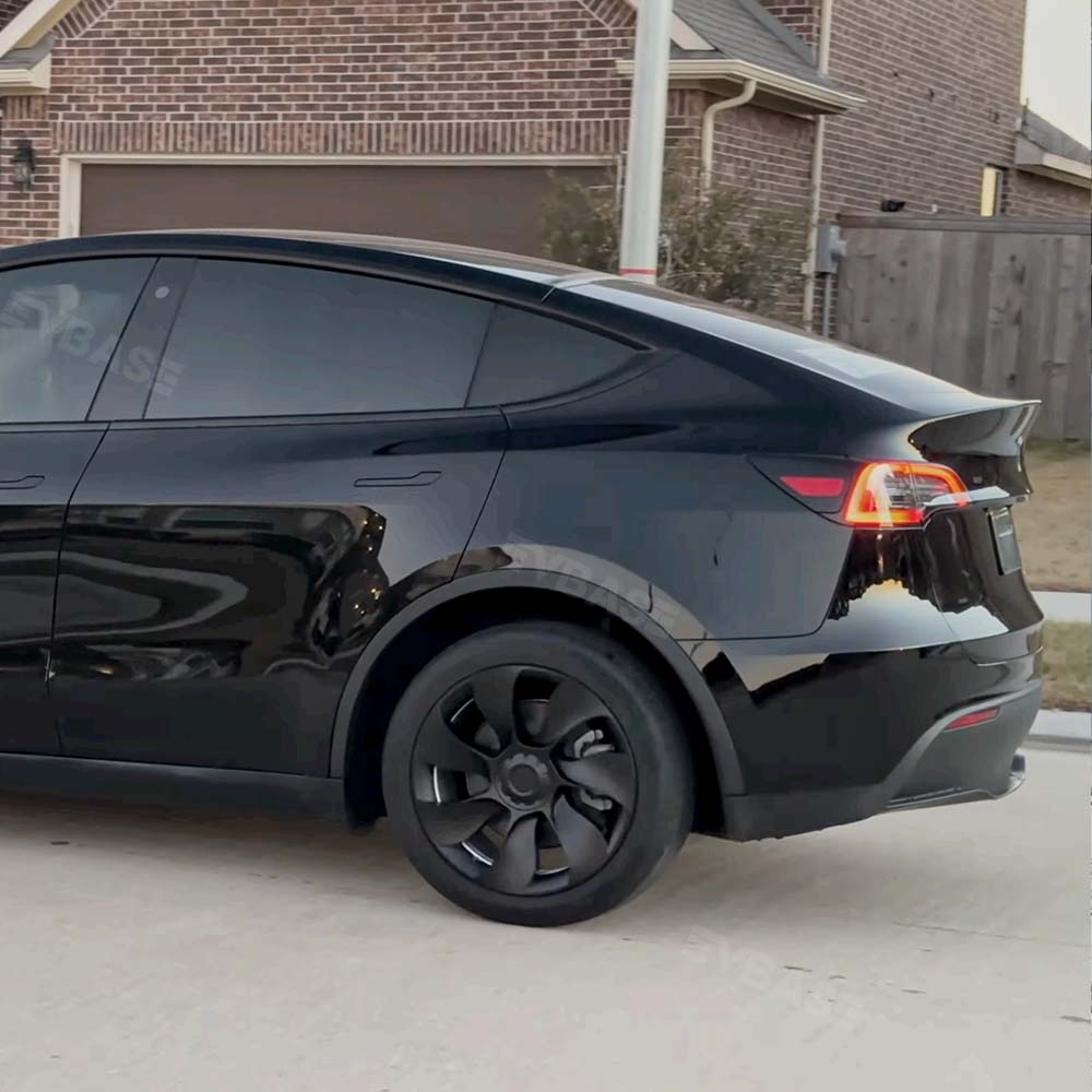 Tesla Model Y 19 Inch Überturbine Wheel Cover Set (4PCS) - Matte Black Hub Caps for Enhanced Style & Protection | Perfect for Road Trips & Daily Commutes