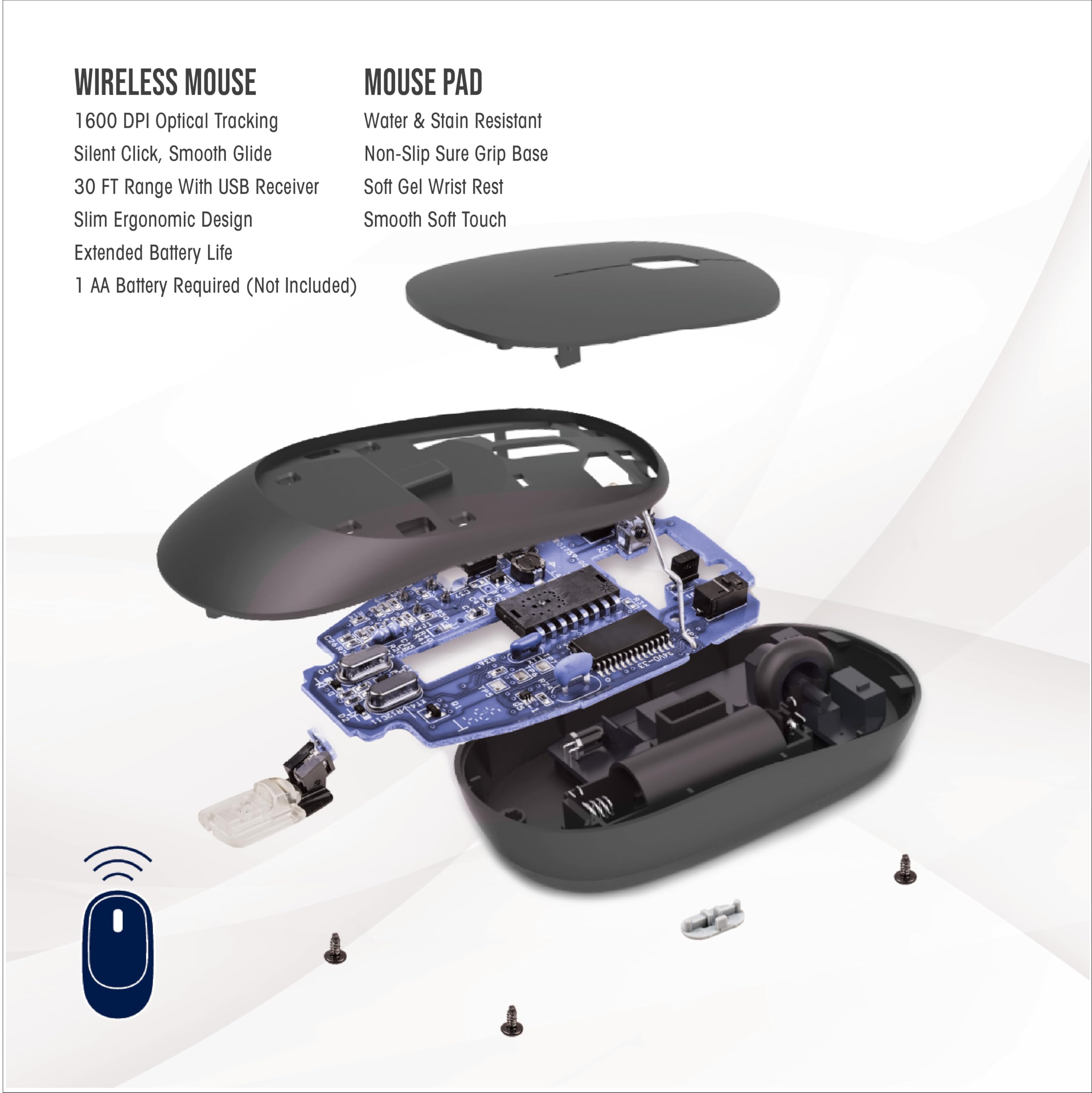 SOAR NBA Wireless Mouse with RGB Lighting & Gaming Mouse Pad - Ergonomic Design for PC, Laptop, Mac - Perfect for Basketball Fans, Gamers & Office Work