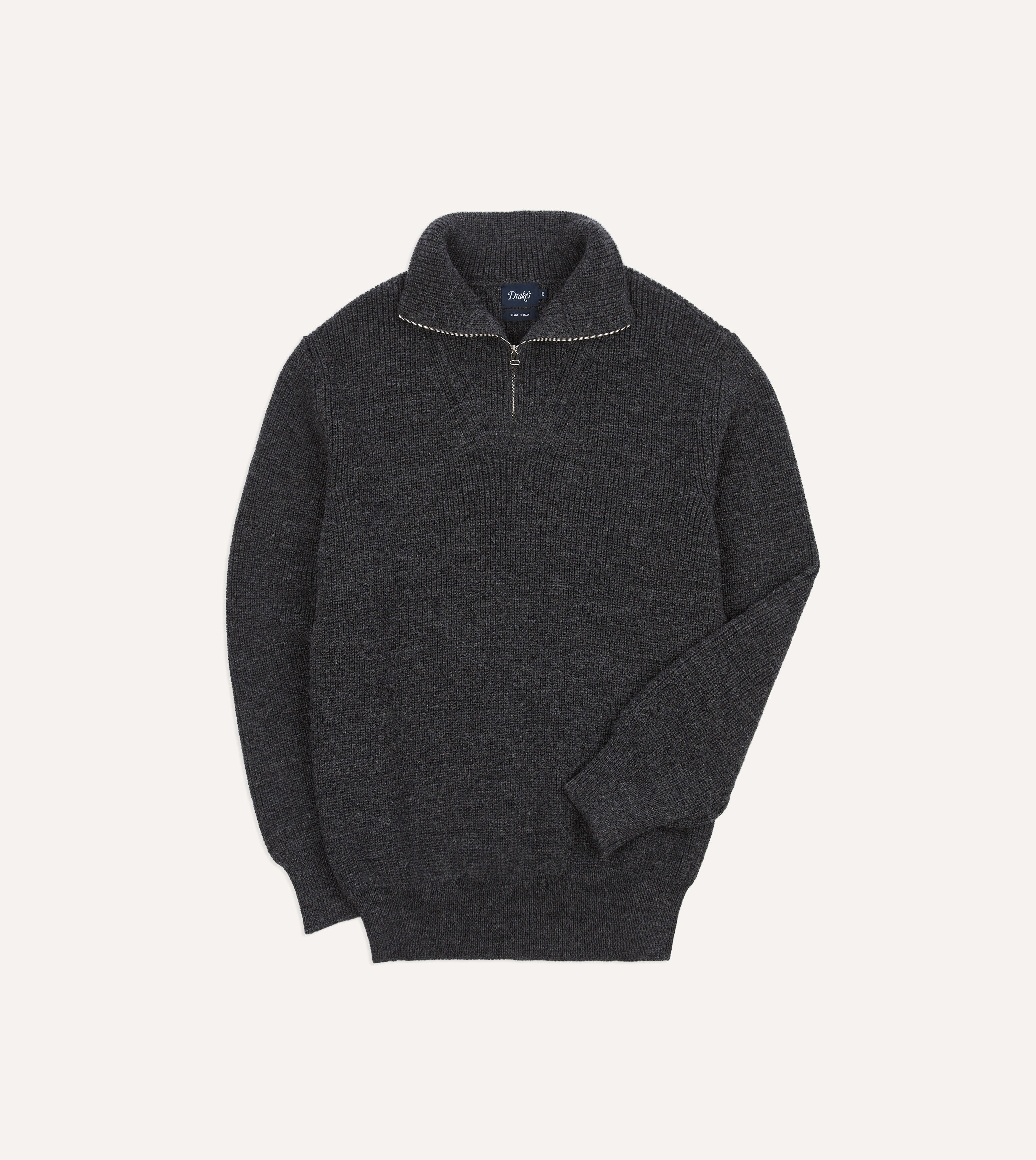 Men's Grey Wool Quarter Zip Sweater - Soft & Warm Winter Pullover for Outdoor Activities & Casual Wear