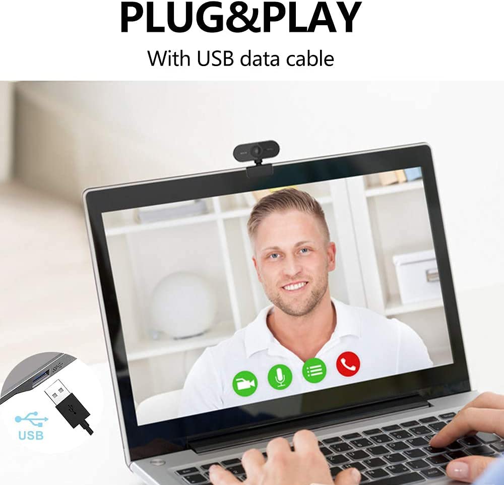 Peak Trading Full HD 1080P Webcam with Built-in Microphone - USB Plug & Play Computer Camera for Laptop, PC & Mac - Perfect for Video Conferencing, Live Streaming, Online Classes & Remote Work
