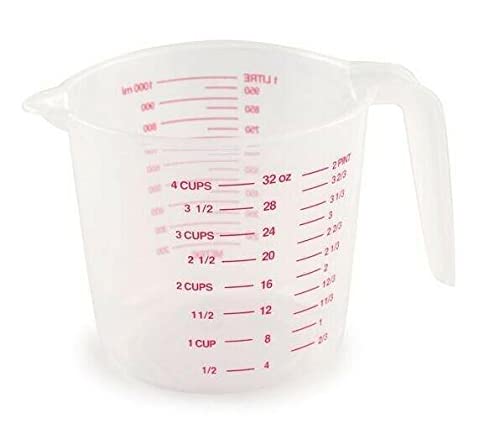 4-Cup Plastic Measuring Cup Set - Durable Kitchen Essentials for Baking, Cooking & Mixing - Perfect for Liquid & Dry Ingredients, Meal Prep & DIY Projects