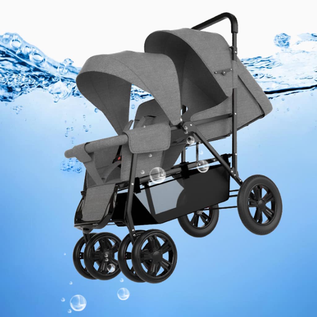 **Best Twin Stroller Wagon for Travel - Lightweight, Foldable Double Stroller with Large Storage Basket & 5-Point Safety Harness - Perfect for Shopping, Park Outings & Family Adventures**