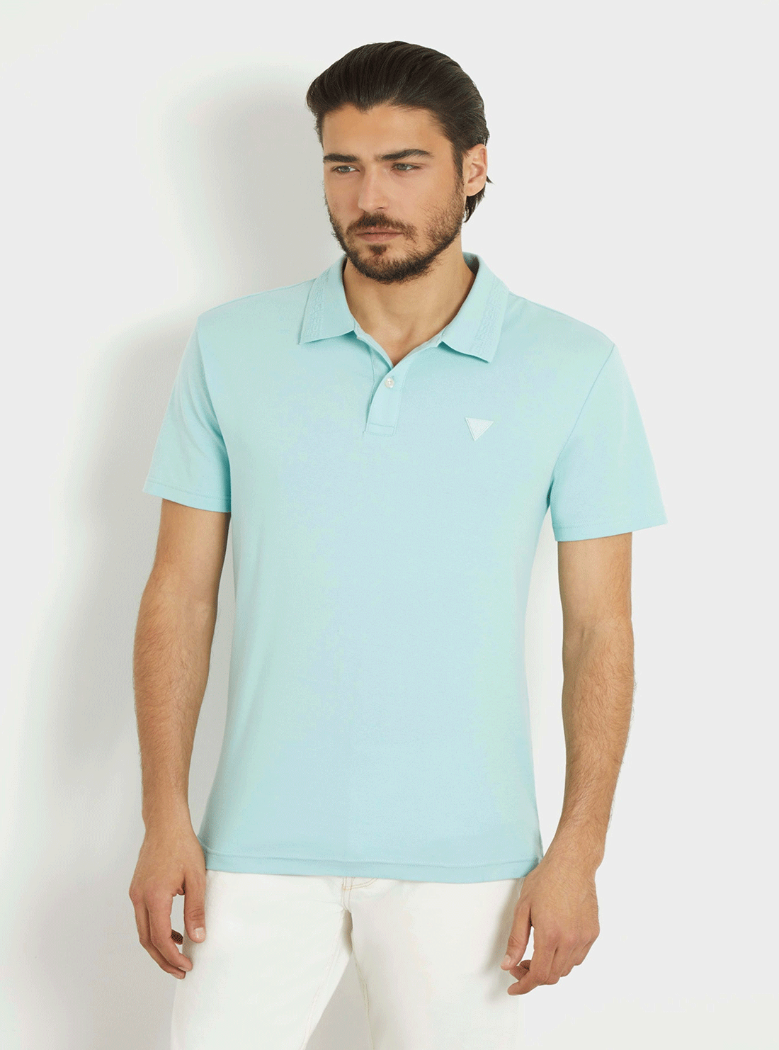 Eco-Friendly Light Blue Nolan Polo T-Shirt for Men - Comfortable Casual Wear for Outdoor Activities & Work