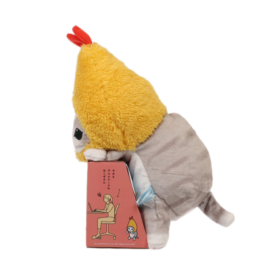 DREAMS Posture Pal Mofusand Shrimp Cat Plush Toy - Cute Kawaii Stuffed Animal for Anime Fans, Desk Decor & Stress Relief Gift