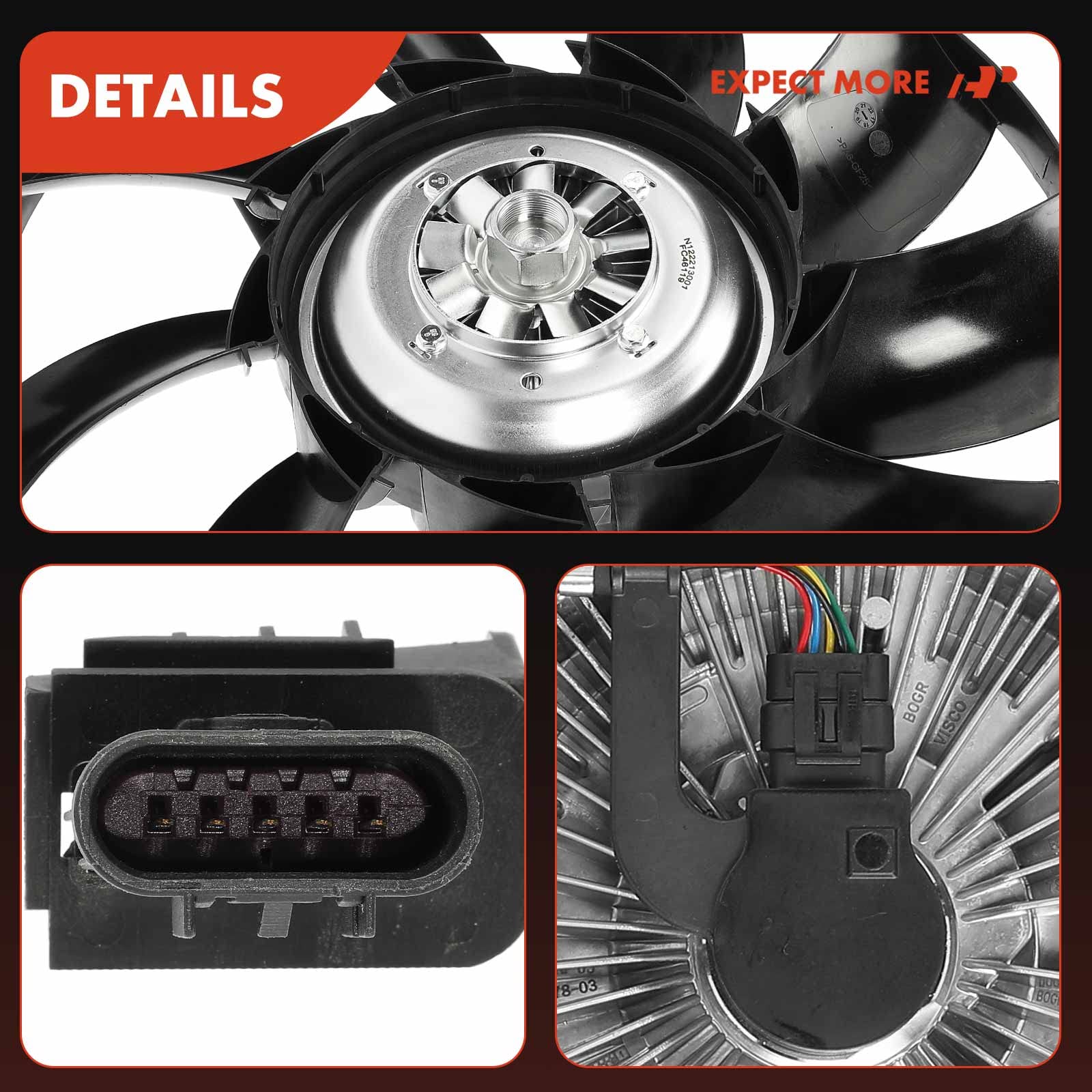 Premium Electronic Radiator Cooling Fan Clutch for Land Rover Range Rover 2010-2016, Range Rover Sport 2017-2020, Discovery Sport 2017-2018, Discovery 2017-2020, LR4 2014-2016 - High Performance Cooling Solution for Off-Road Adventures & Hot Weather Driving