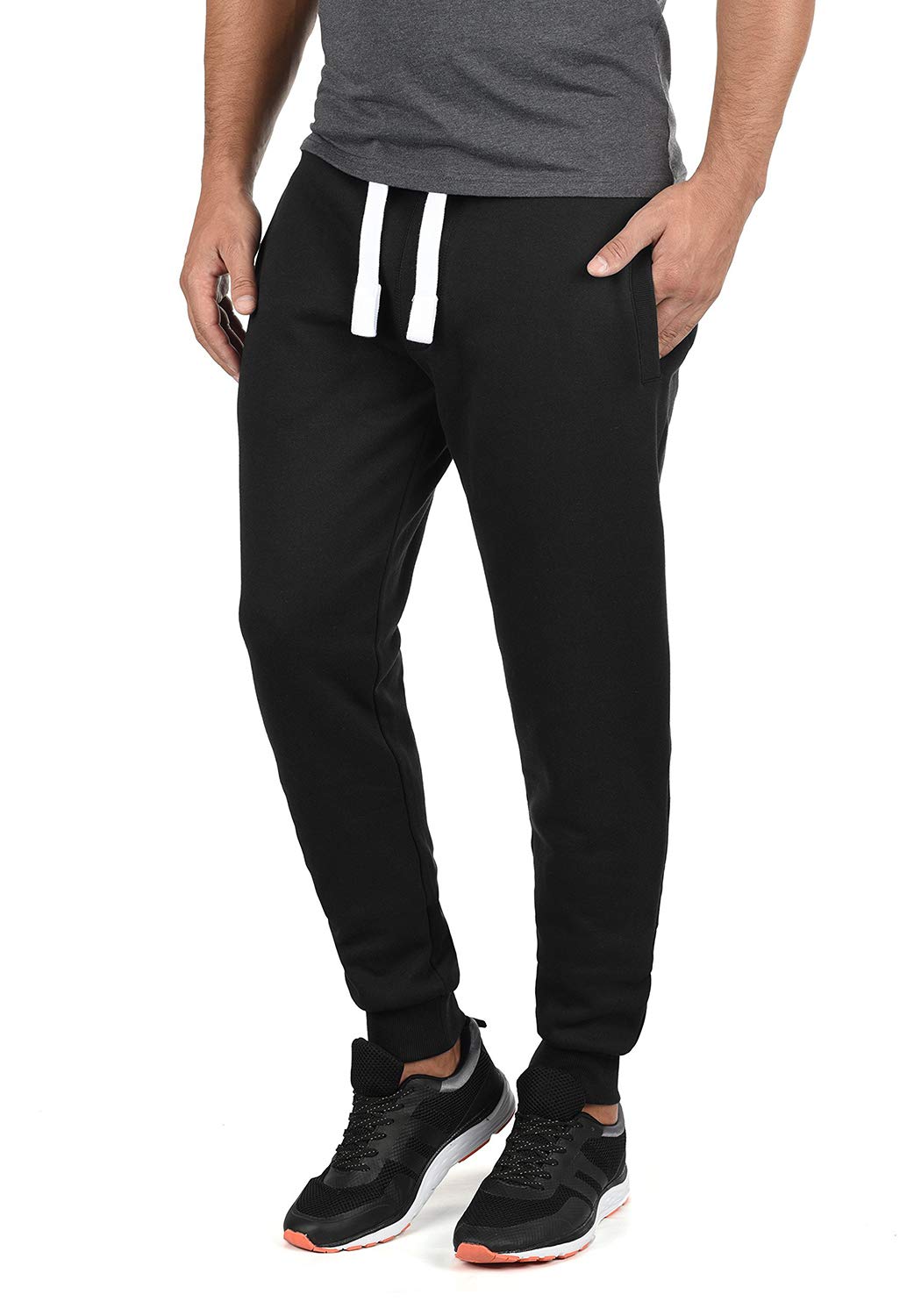 Yamadan Men's Elastic Waist Jogger Sweatpants with Drawstring & Pockets - Above Ankle Cuffed Lounge Pants for Workout, Running, Gym, and Casual Wear