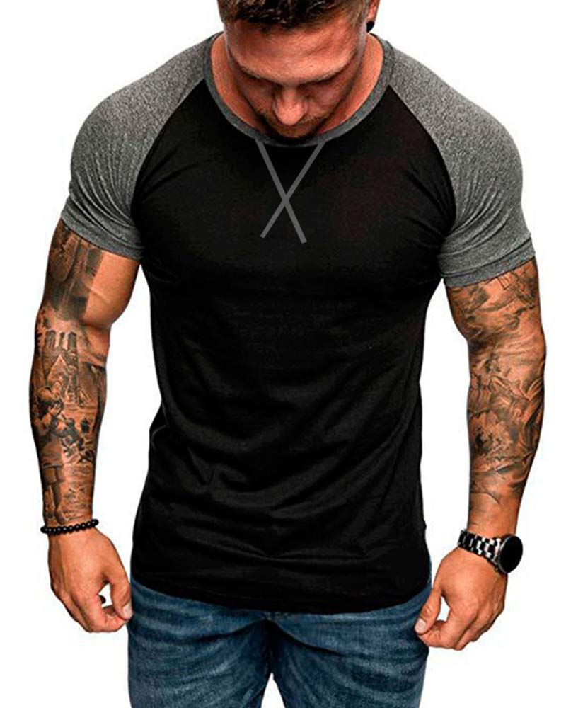 RRHSS Men's Muscle Gym T-Shirt - Short Sleeve Workout Shirt, Athletic Bodybuilding Cotton Tee for Gym, Weightlifting & Fitness Training
