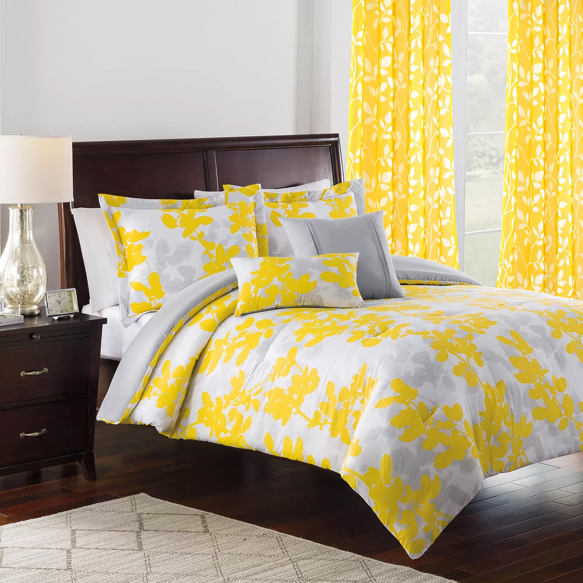 Yellow Kitchen Curtains for Windows - Decorative Sheer Leaf Spring Floral Pattern Sunflower Design, 36 x 48 Inch, Perfect for Bathroom & Kitchen Decor | Brighten Your Home with Cheerful Lemon & Sunflower Accents