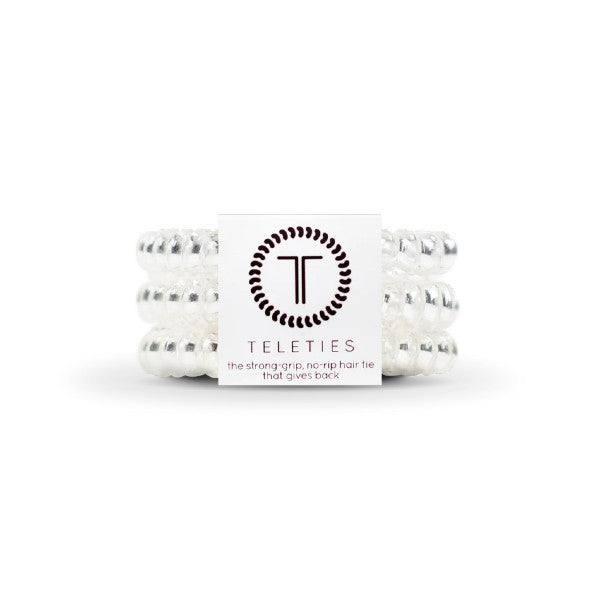 Teleties Small Hair Ties - 3 Pack No Damage Hair Elastics for Women & Girls | Perfect for Ponytails, Braids & Everyday Hairstyles