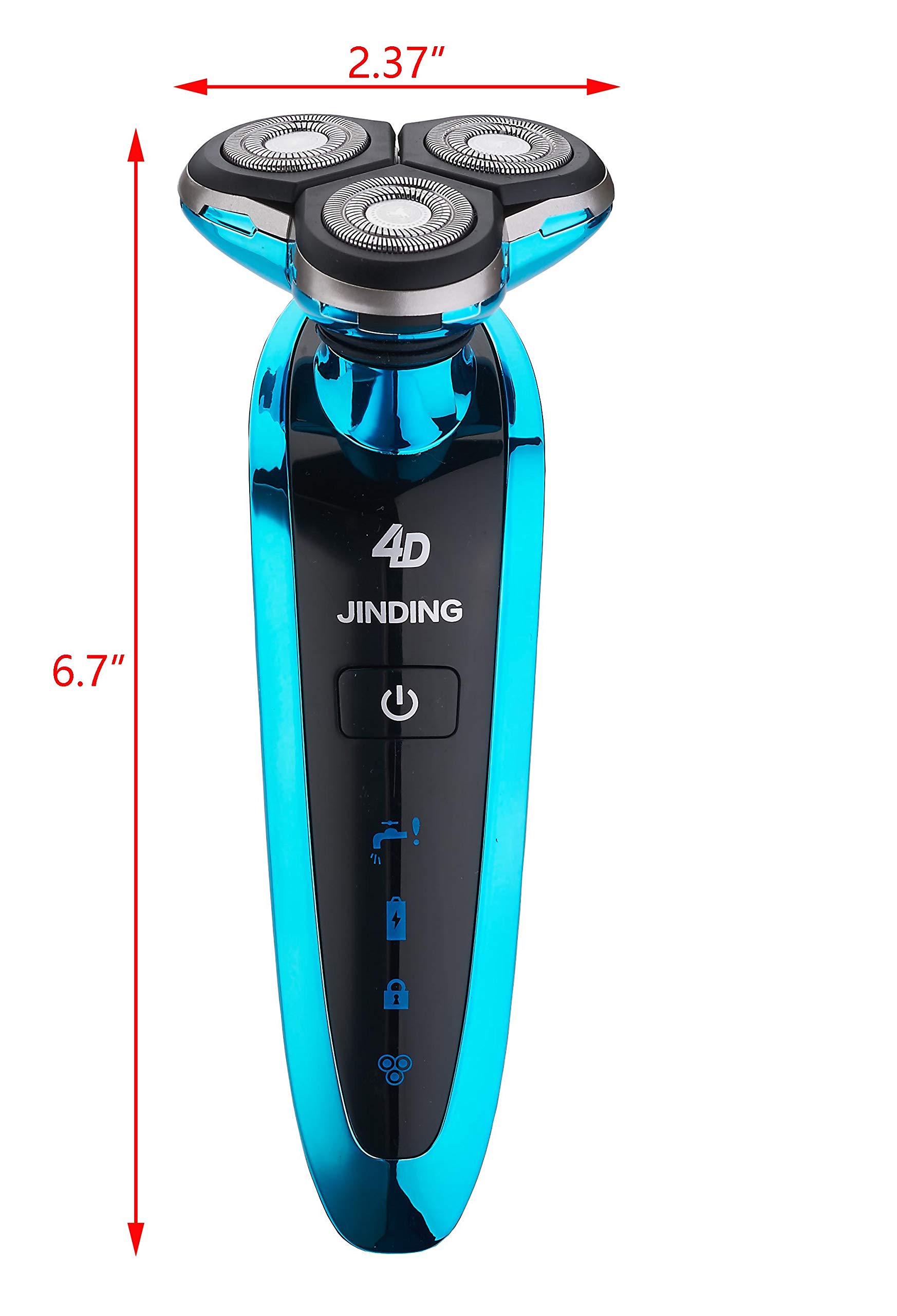 FixtureDisplays® Rechargeable Electric Shaver - Waterproof Men's Facial Hair Trimmer with Precision Blades, Portable Travel Shaver for Home & Gym Use (Model 15943NEW-FBA)