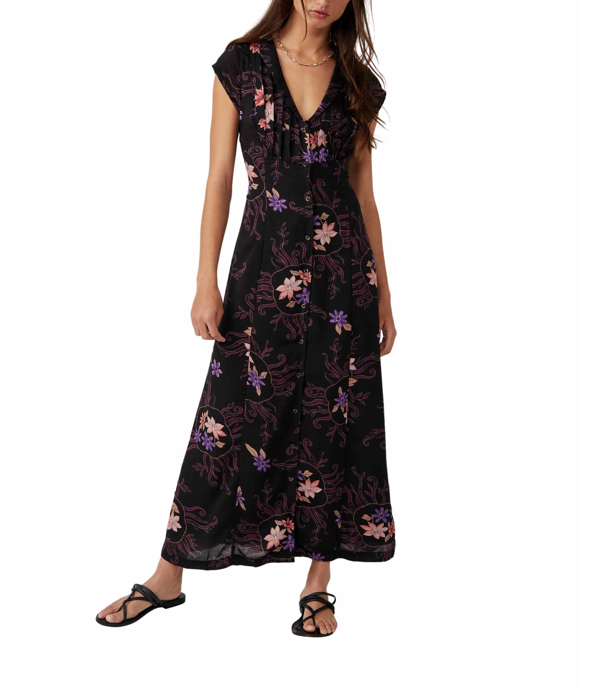 Free People Rosemary Printed Midi Dress - Floral Boho Chic Dress for Women, Perfect for Summer Outfits, Beach Vacations & Date Nights