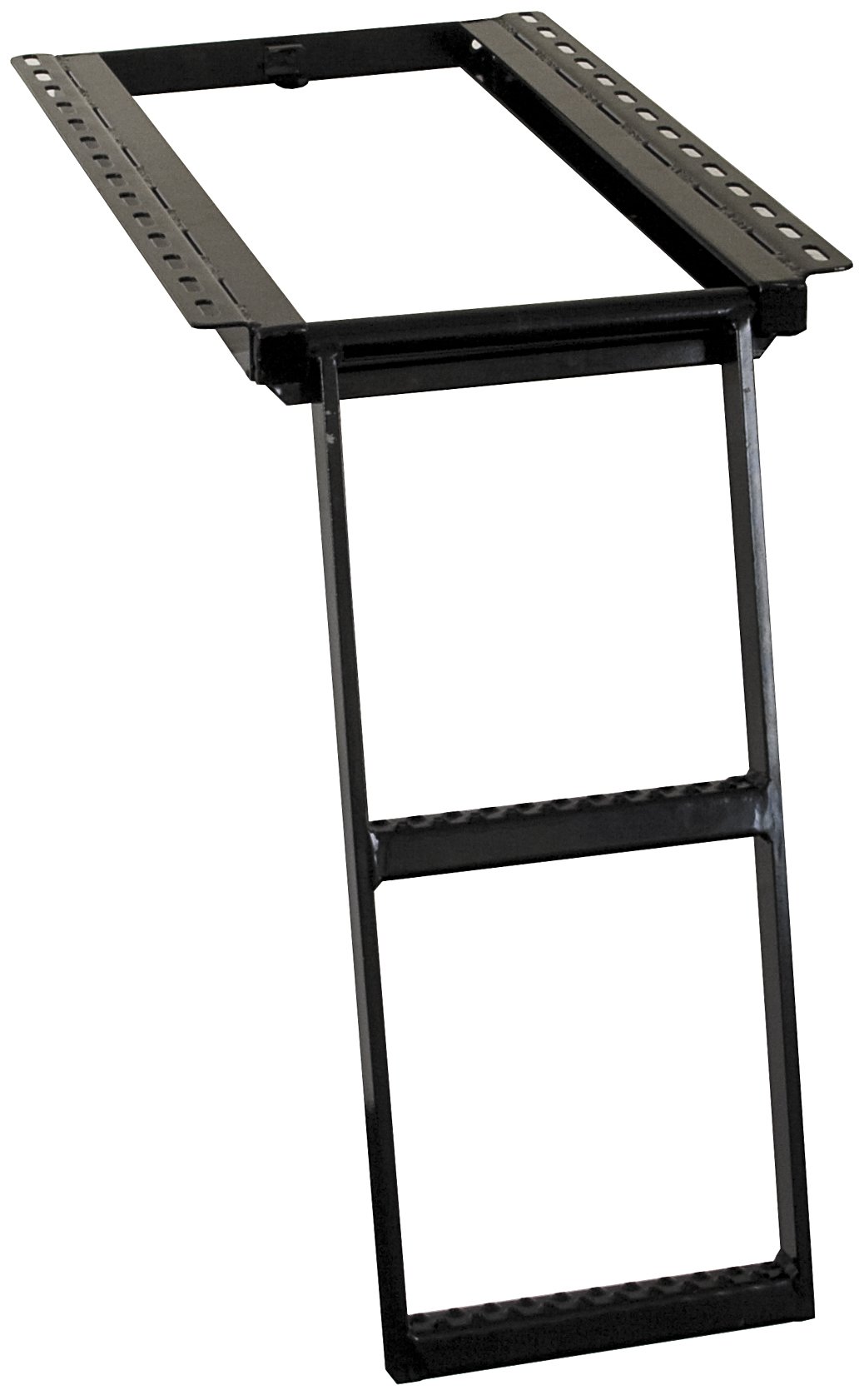 Buyers Products 5232000 Black 2-Rung Retractable Truck Step - Heavy Duty Pull Out Step for Pickup Trucks & Work Vans - Easy Access to Truck Bed & Cargo Areas