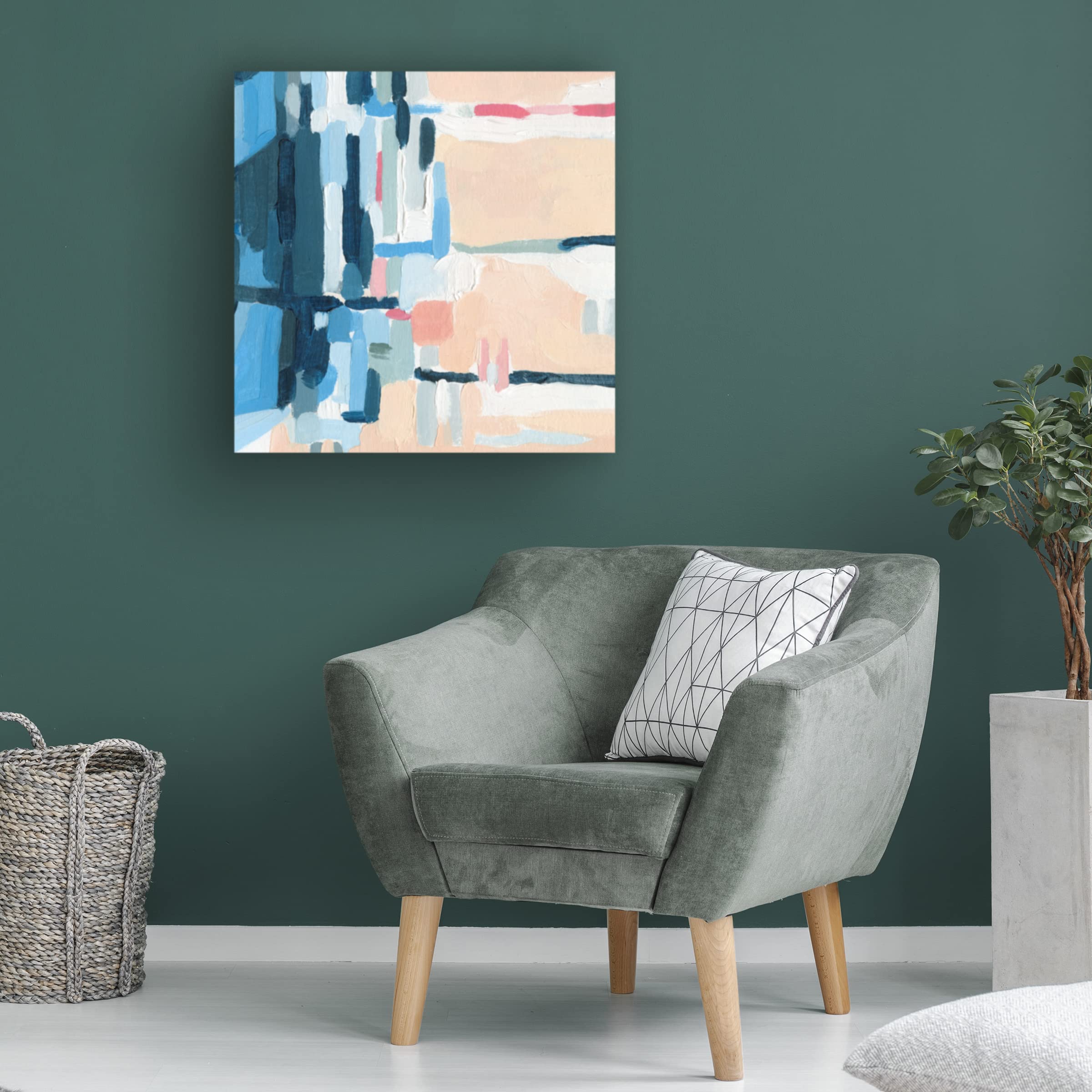 Emma Caroline 'Summer Abstraction III' Modern Canvas Wall Art - Handmade Abstract Painting for Living Room, Bedroom & Office Decor