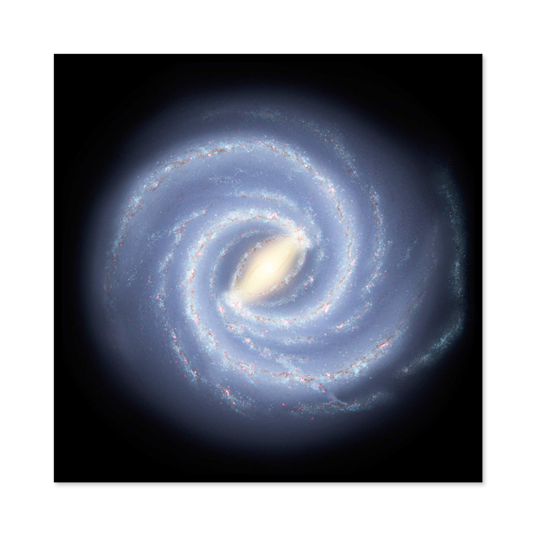 NASA Space Milky Way Galaxy Map Stars Illustration - Large 24x24 Inch Wall Art Poster Print on Thick Paper - Perfect for Home Decor, Office & Classroom Astronomy Display