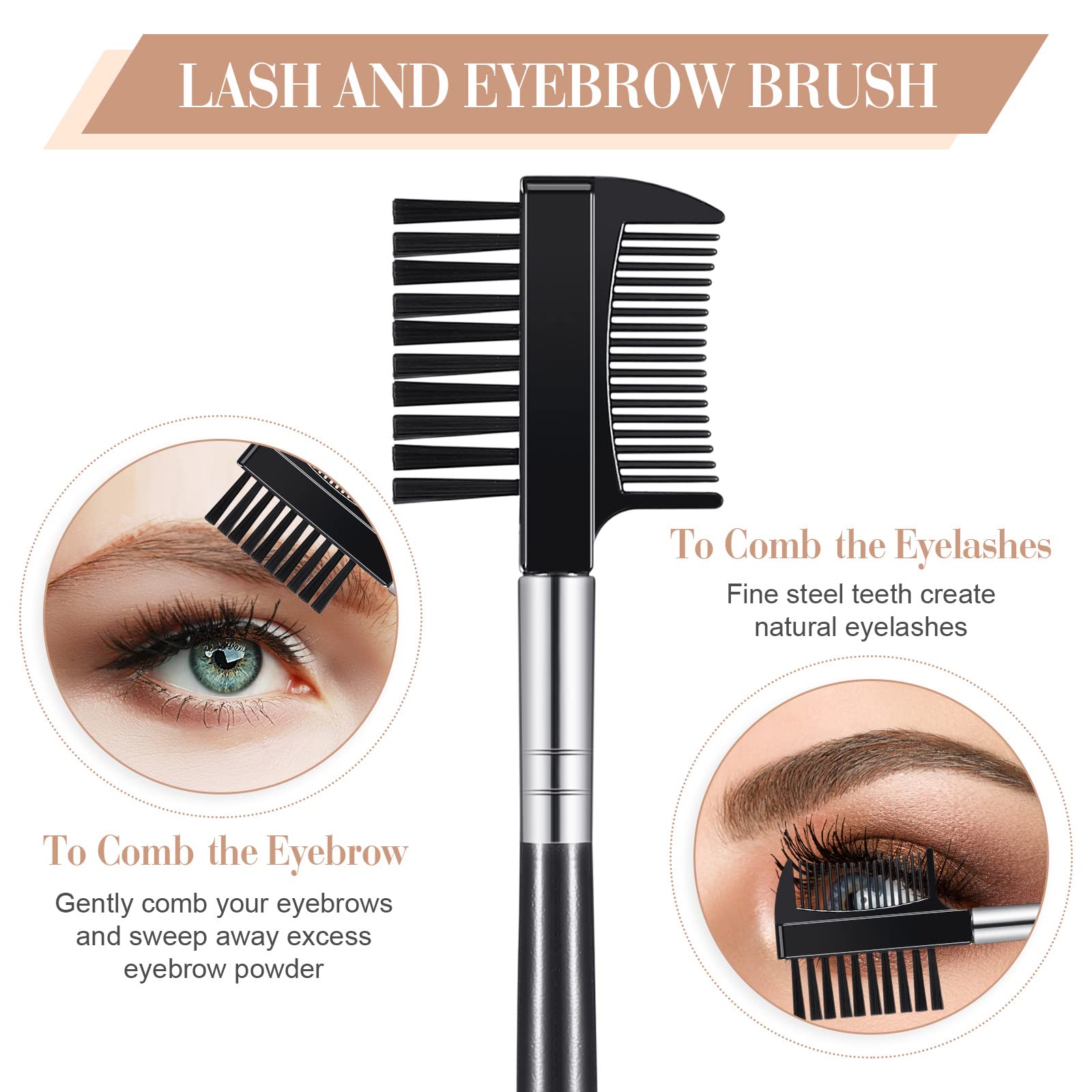 Premium Eyelash Curler & Eyebrow Brush Kit - Lash Curler with Comb, Mascara Brushes & Silicone Pads - Perfect for Salon, Travel & Home Makeup Routine