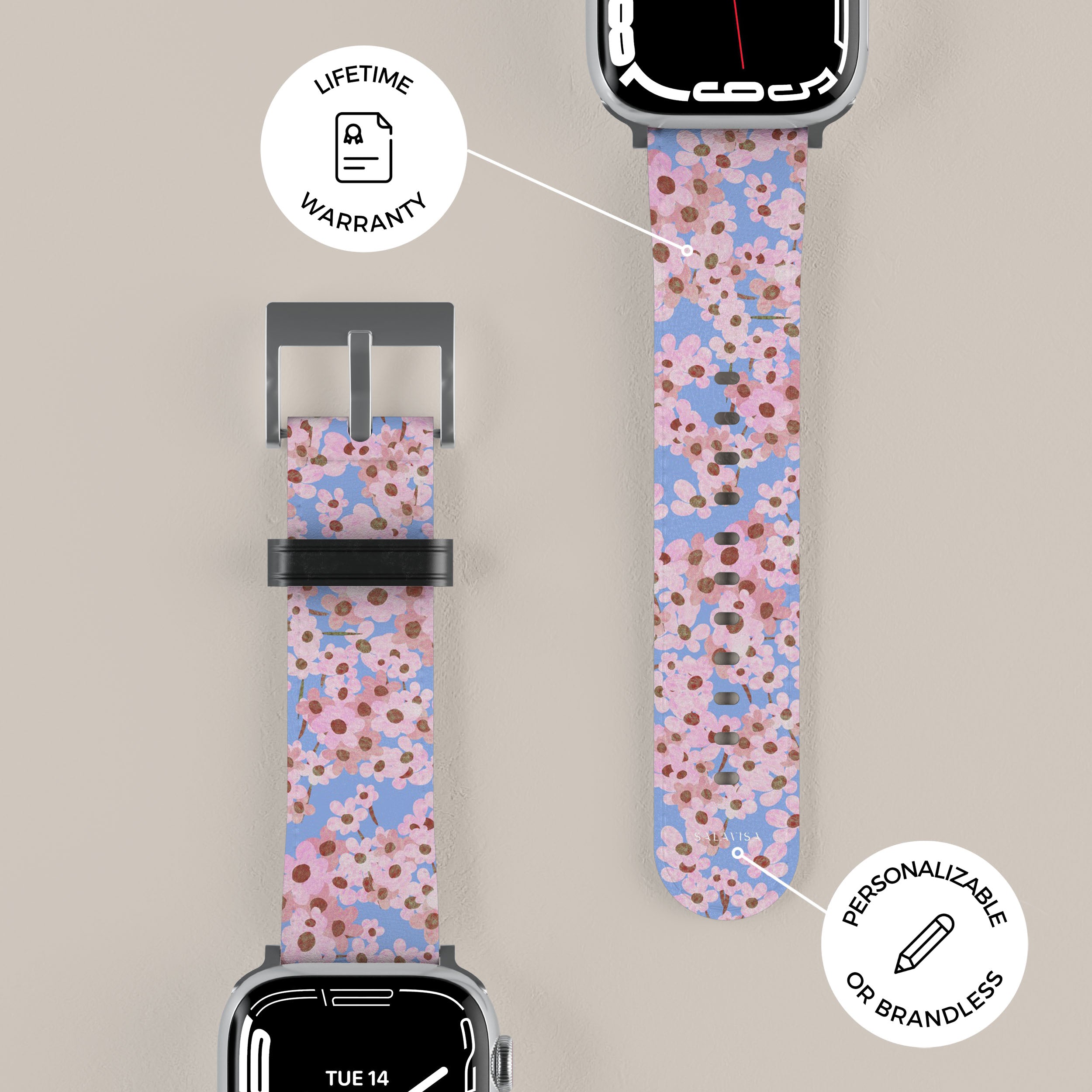Floral Ditsy Apple Watch Band for Women - Soft Silicone Strap, Adjustable Fit - Perfect for Summer, Workouts & Everyday Wear