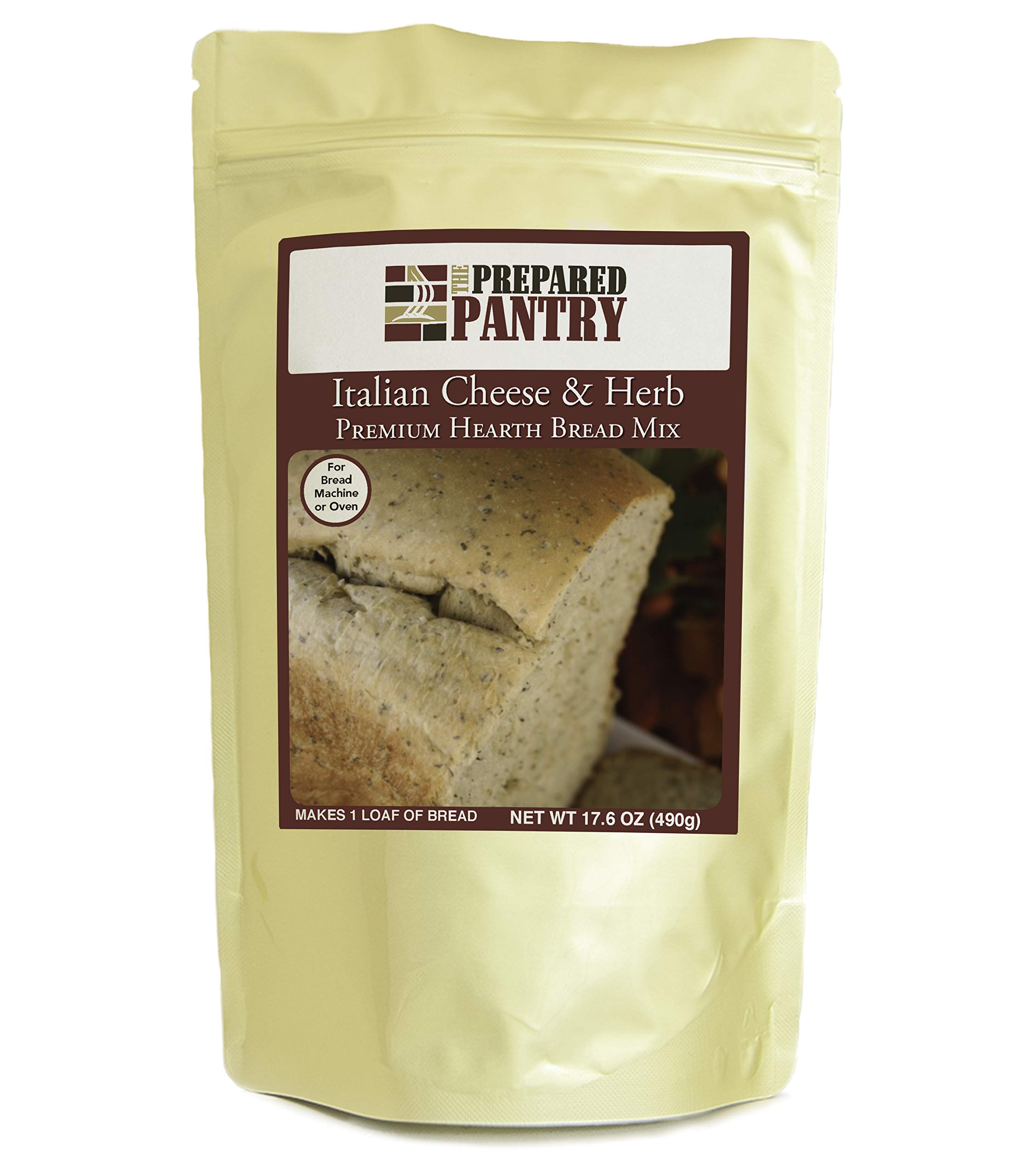 The Prepared Pantry Italian Cheese & Herb Gourmet Bread Mix - 16oz Single Pack for Bread Machine or Oven Baking | Perfect for Homemade Artisan Bread, Dinner Parties & Italian-Themed Meals
