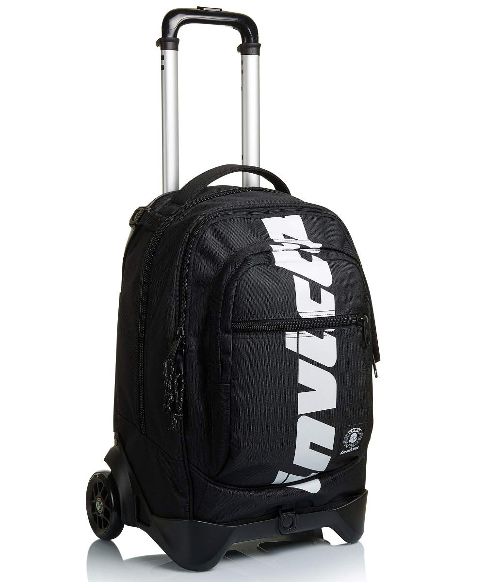 Invicta New Plug Logo Dual-Use Trolley Bag - Unisex Travel & Gym Duffel - Black (One Size) - Perfect for Business Trips, Weekend Getaways & Sports Gear Storage