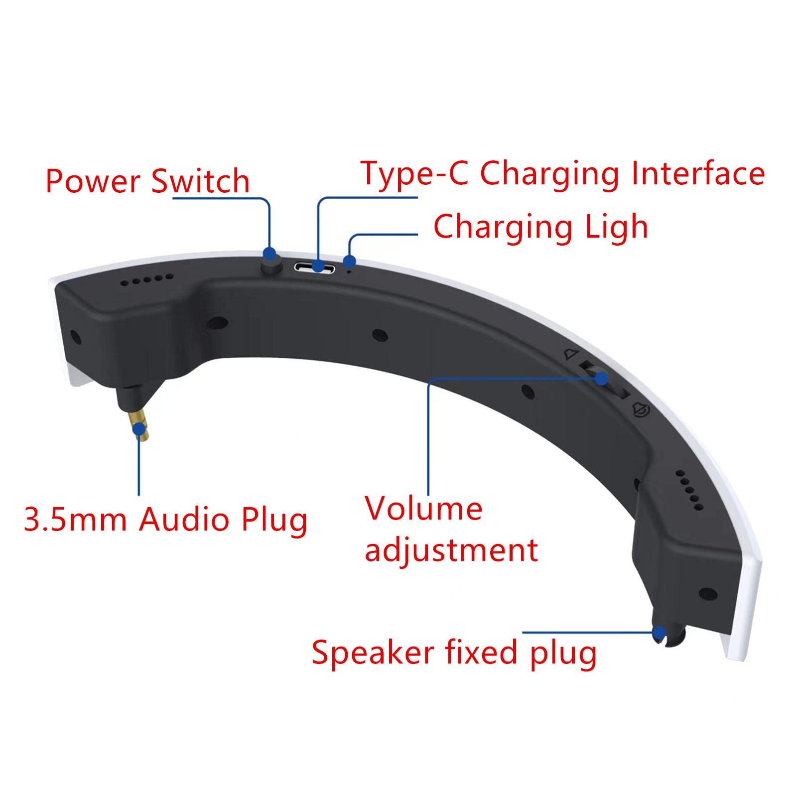 VR Headphones Headset with Portable Speaker Amplifier - 3.5mm Audio Interface & LED Indicator for PS VR2 | Perfect for Gaming, Movies & Virtual Reality Experiences
