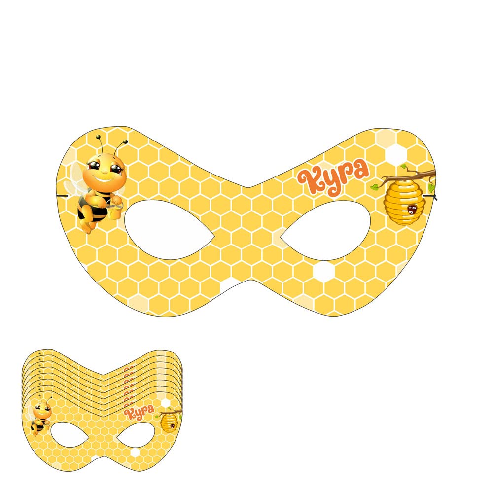 Honey Bee Theme Birthday Sleep Mask with Custom Baby Name - Adorable Party Favor for Bee-Themed Baby Showers & Birthday Decorations