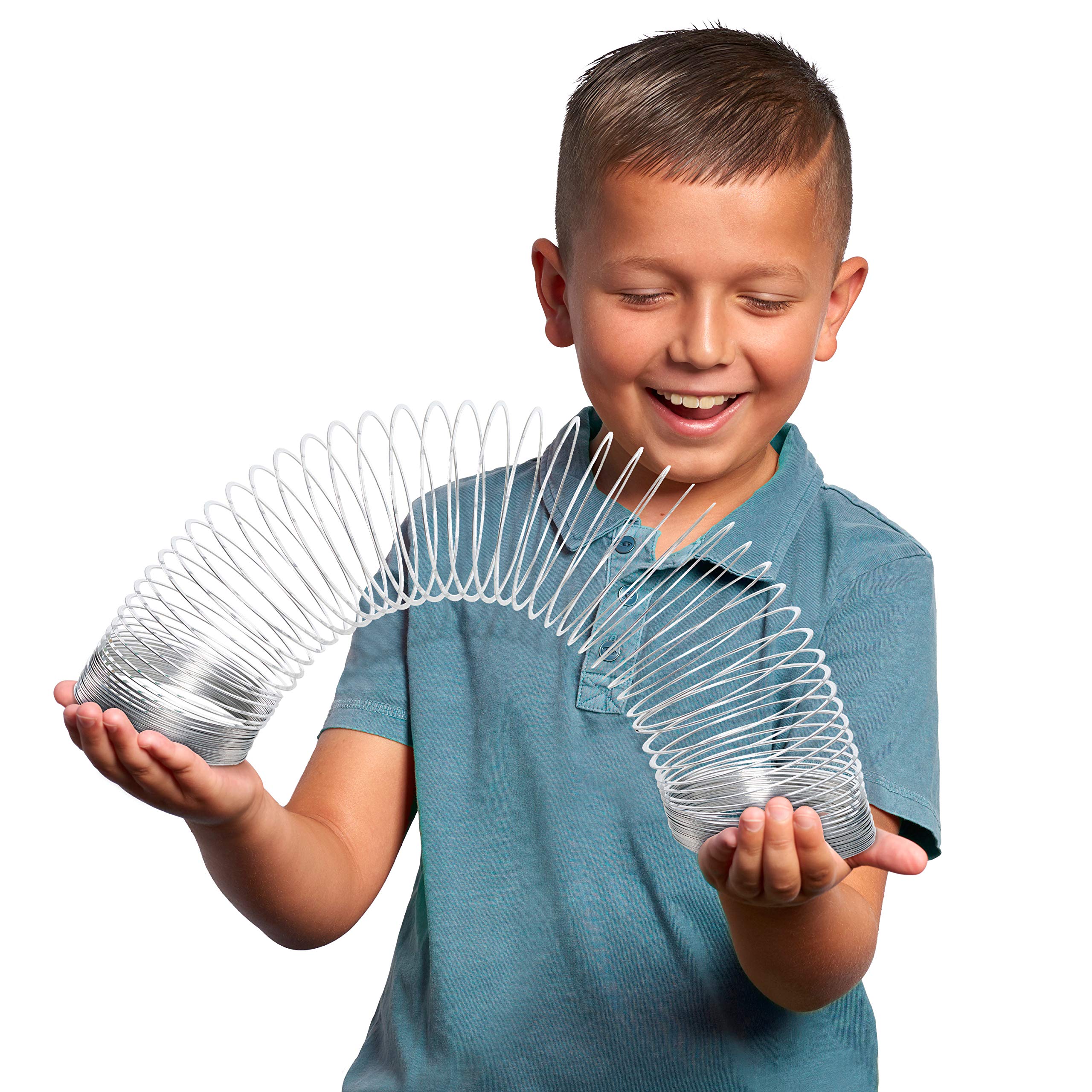 Original Slinky® Brand Fidget Toy Pack - 1 Giant, 1 Classic & 1 Junior Metal Spring Toys for Kids Ages 5+ | Stress Relief, STEM Learning & Fun Walking Spring Toys | Great for Classrooms, Playtime & Sensory Play (Amazon Exclusive by Just Play)