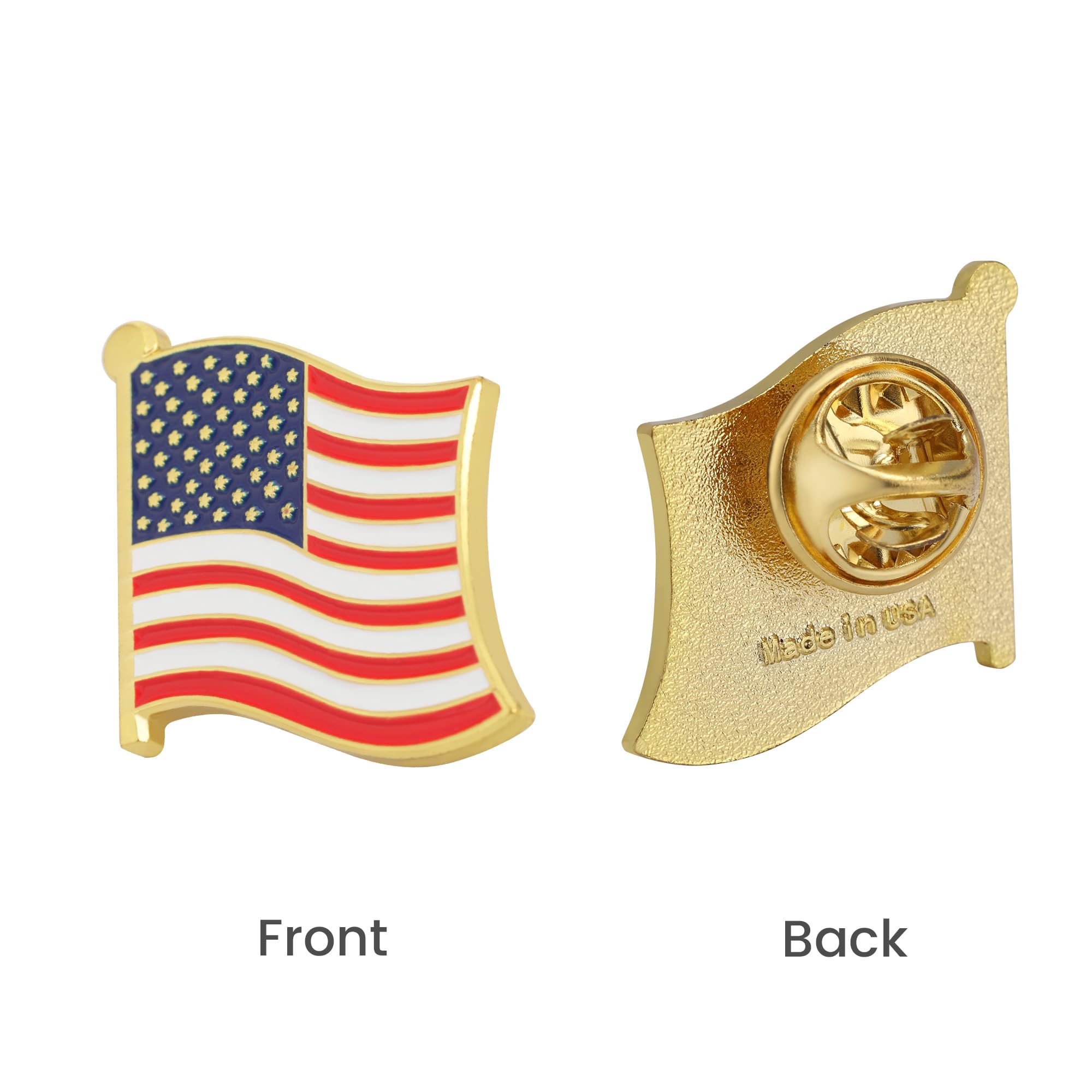 TONOS Exquisite American Flag Lapel Pin - Patriotic Stars and Stripes USA Flag Brooch for Men & Women - Perfect for Suits, Jackets, Hats & Gifts on Independence Day, Memorial Day & Veterans Day