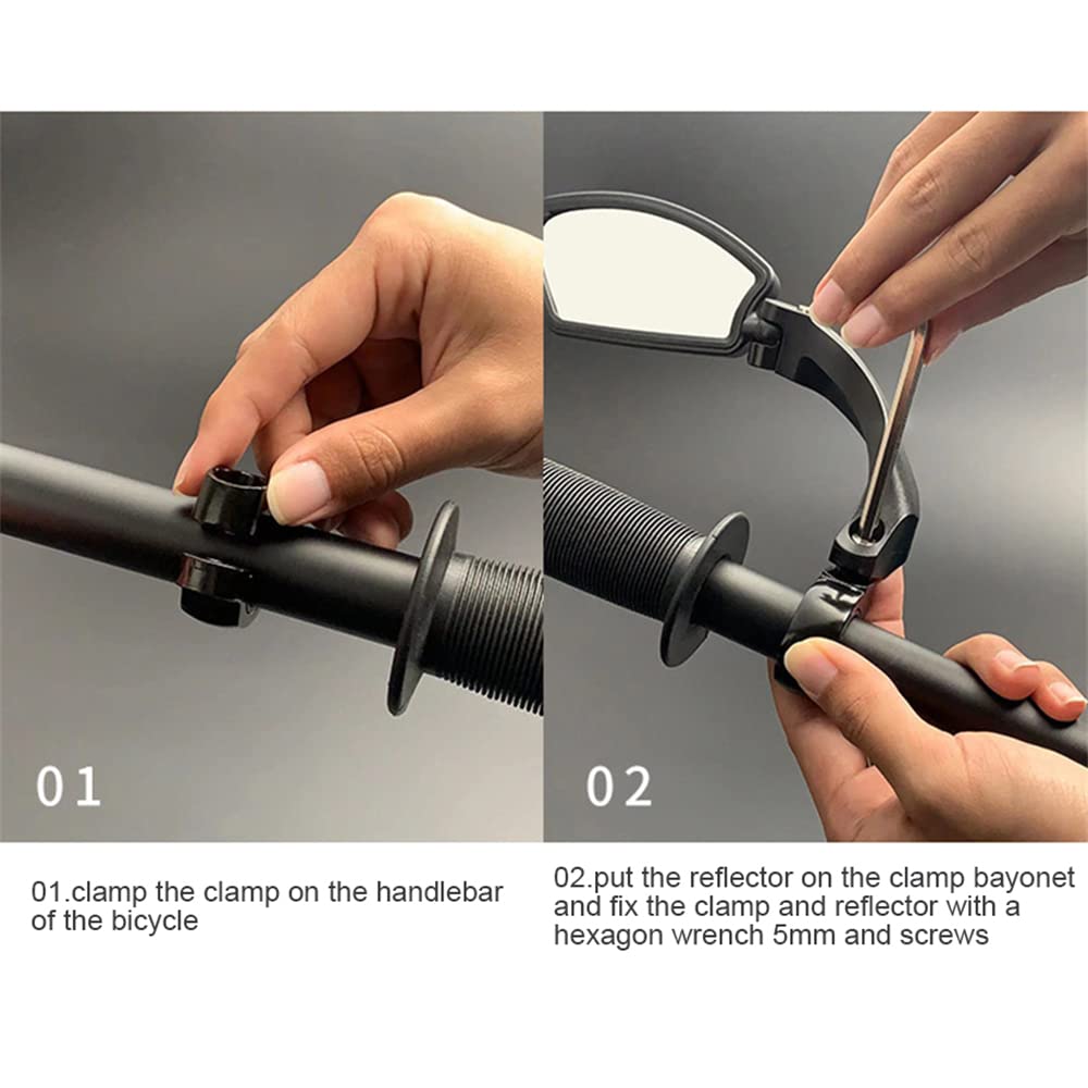 HD Handlebar Bike Mirror - Crystal Clear Glass, Safe & Durable for MTB & Road Bikes - Left Side Mount - Perfect for Cycling Safety & Rearview Visibility