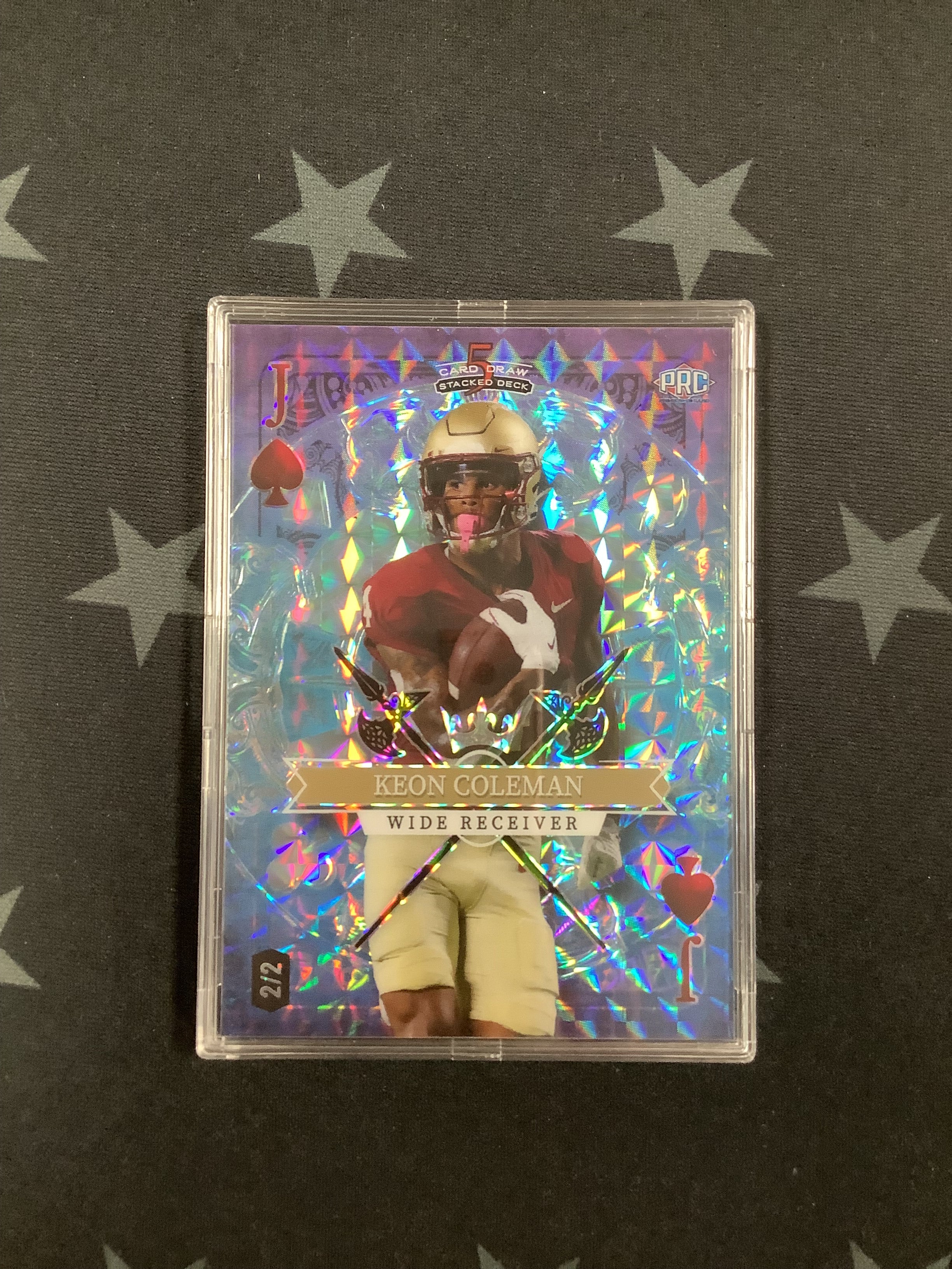 2023 Leaf Five Star Card Draw Stacked Deck Keon Coleman #SD KC /2 - Rare Collectible Football Trading Card for Fans & Collectors
